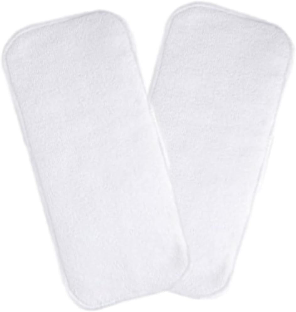 Kawaii Adult Diaper Liner Booster Pad Insert, Highly Absorbent Reusable Cloth Diaper Pads, Oversize 4-Layer (19 x 7.5) Pack of 2