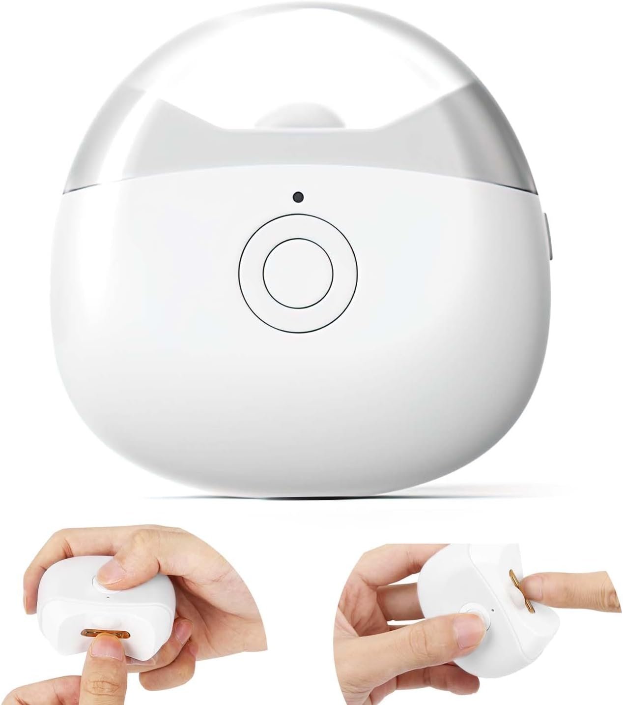SCAIKTIG Automatic Electric Nail Clipper with LED Light & 2 Speeds with Nail Scraps Storage, USB Rechargeable Safety Fingernail Trimmer for Baby, Children, Kids, Adult, Seniors and Caregivers, White