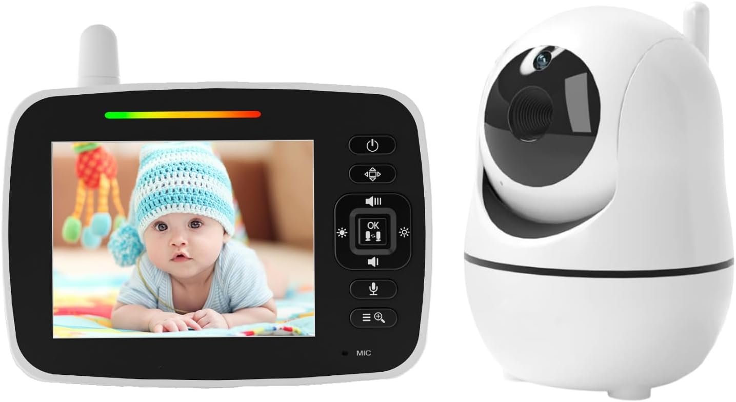 Kidsneed Baby Monitor – 3.5″ Screen Video Baby Monitor with Camera and Audio – Remote Pan-Tilt-Zoom, Night Vision, VOX Mode, Temperature Monitoring, Lullabies, 2-Way Talk, 960ft Range