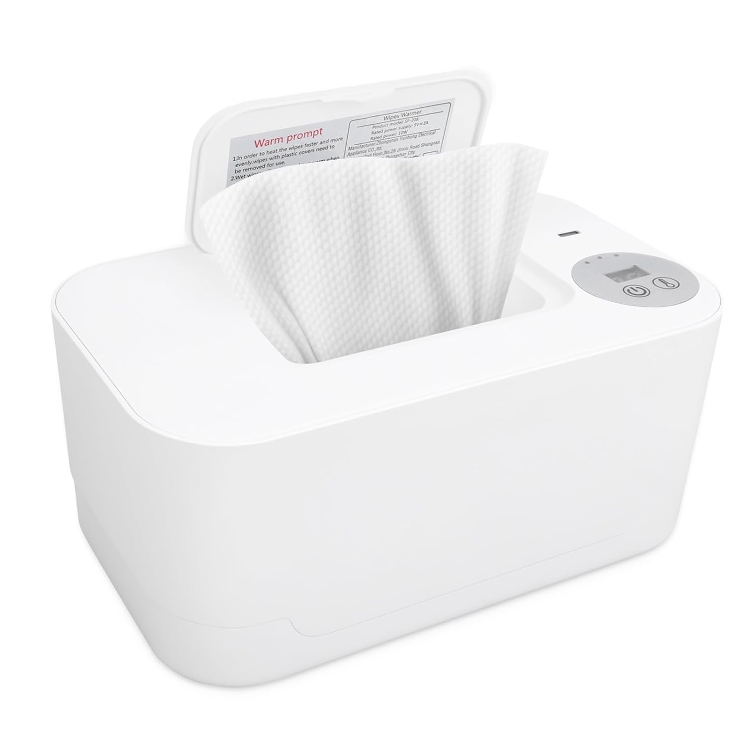 Wipe Warmer, Baby Wipes Dispenser, Large Capacity Baby Wipe Warmer, Wet Wipes Dispenser for Diapers, Wet Wipe Warmer with Night Light for Home, Car & Travel, 3 Temperature Settings