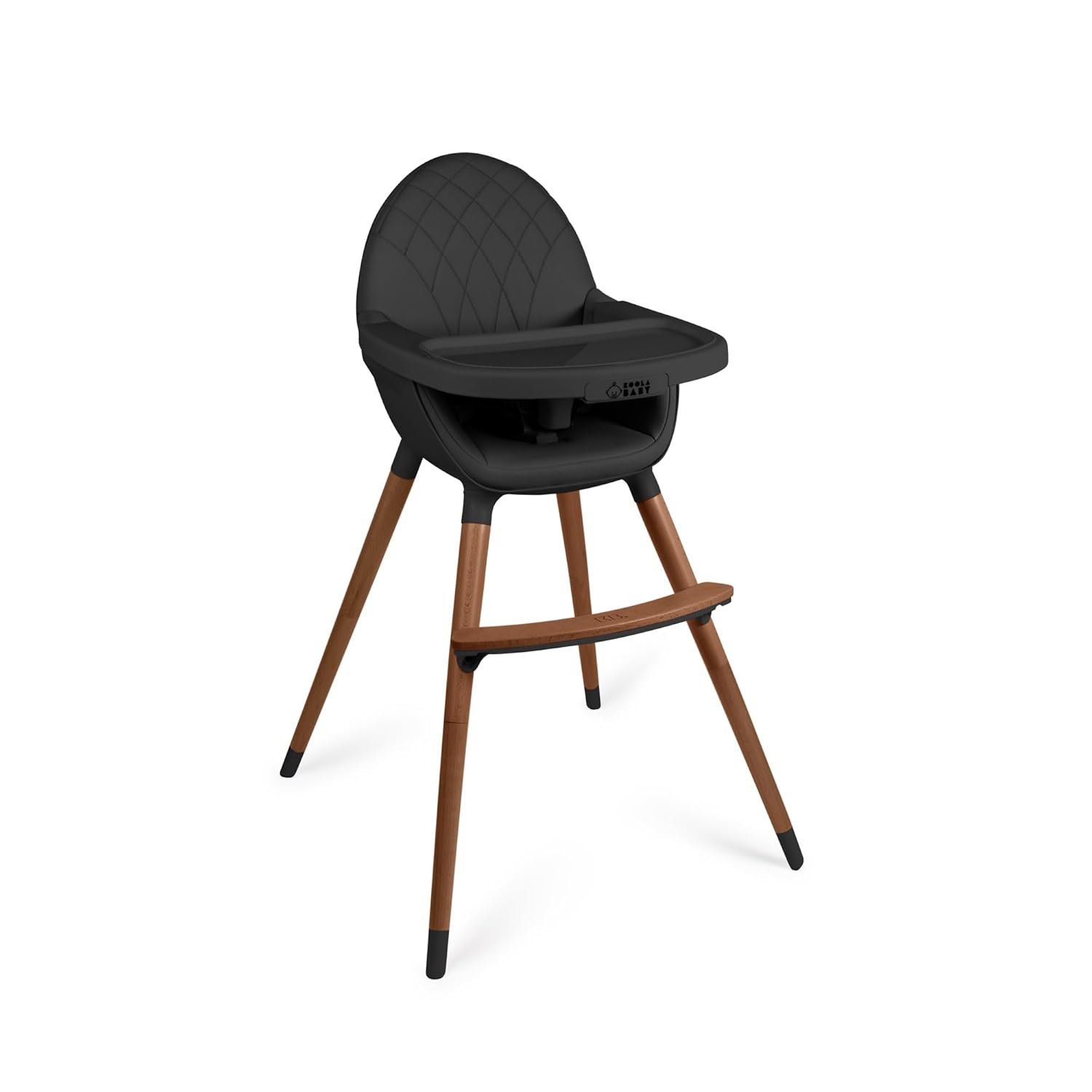Convertible High Chair for Babies, Toddlers, Kids & Children – Wooden Highchair with Adjustable Height & Dishwasher Safe Tray – Wood Feeding & Dining Chair – Converts to Booster Seat (Black)