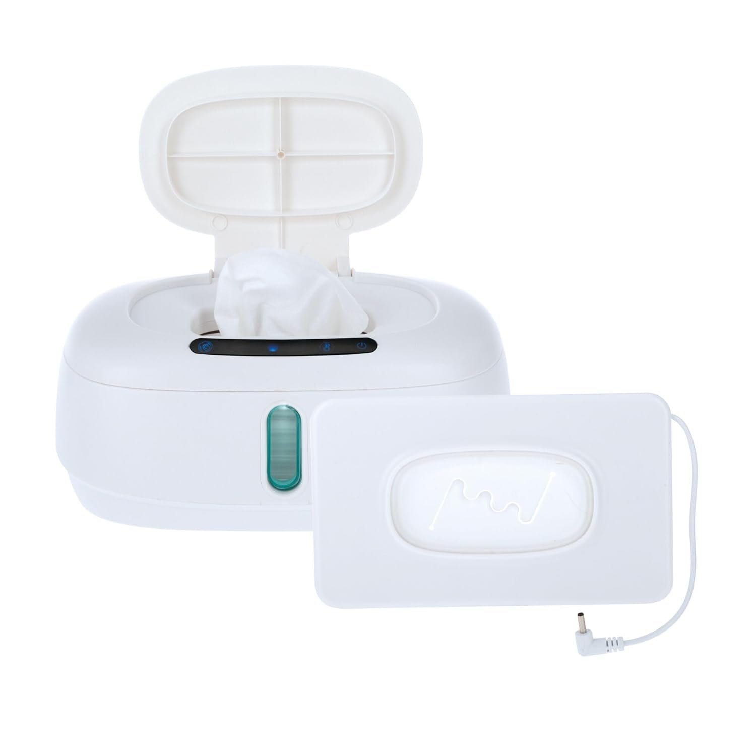 Nuby Hands-Free Baby Wipe Warmer – Touch-Free Motion Sensor Lid, Weighted Warming Plate, Built-in Night Light & Clear View Window – New Parent Essential