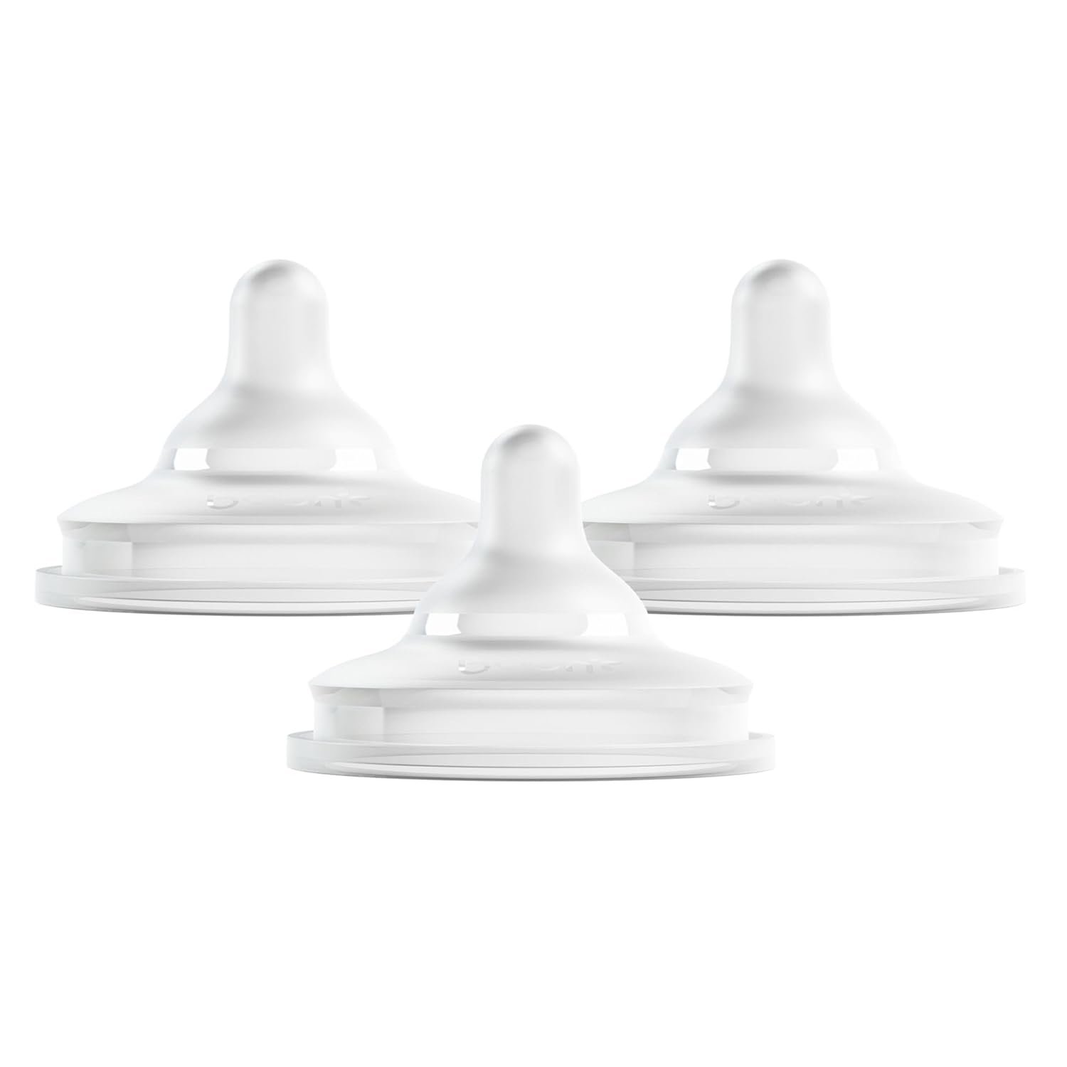 Boon Nursh Curve Silicone Baby Bottle Nipples – Food-Grade Silicone Bottle Nipples – Medium Flow Nipples for Baby Bottles – Baby Bottle-Feeding Supplies – 3 Count