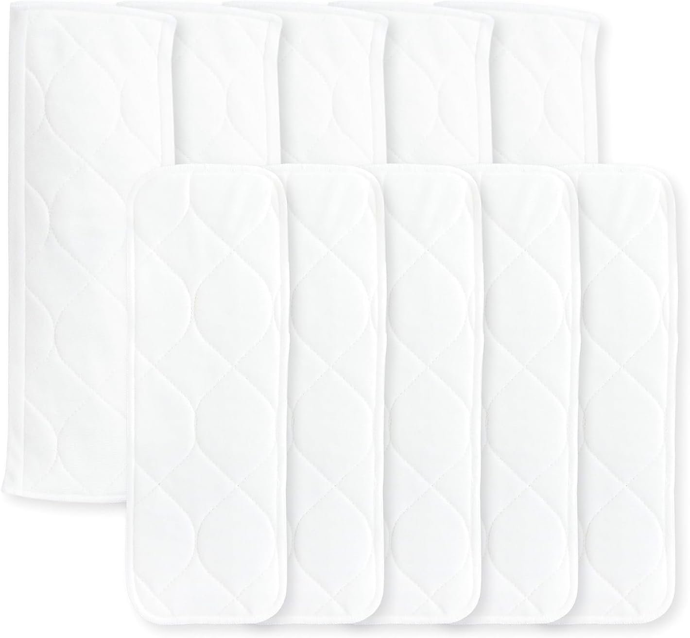 Super Boosties Cloth Diaper Reusable Inserts, Set of 10, Fits Amazing Baby and Honest Hybrid Diaper Cover, 5 Tri-fold & 5 Boosters, Med/Large (13″ Length)