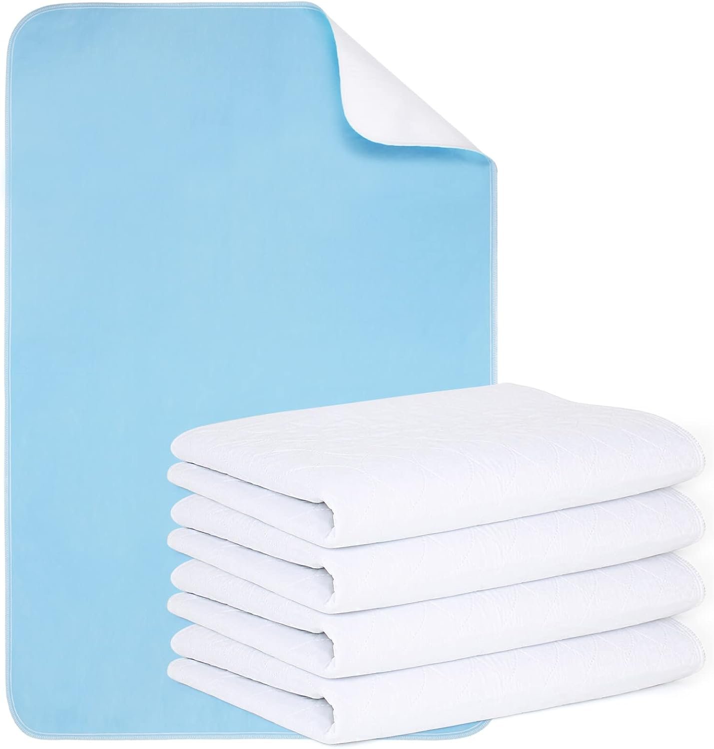 (2 Packs) Reusable Incontinence Bed Pads, washable bed pad, Heavy Absorbency (4-Layer) Waterproof Bed Pads 18″X24″, nonslip & Skin-friendly, Multi-scenes tailor to Kids, Adults, Elderly & Pets