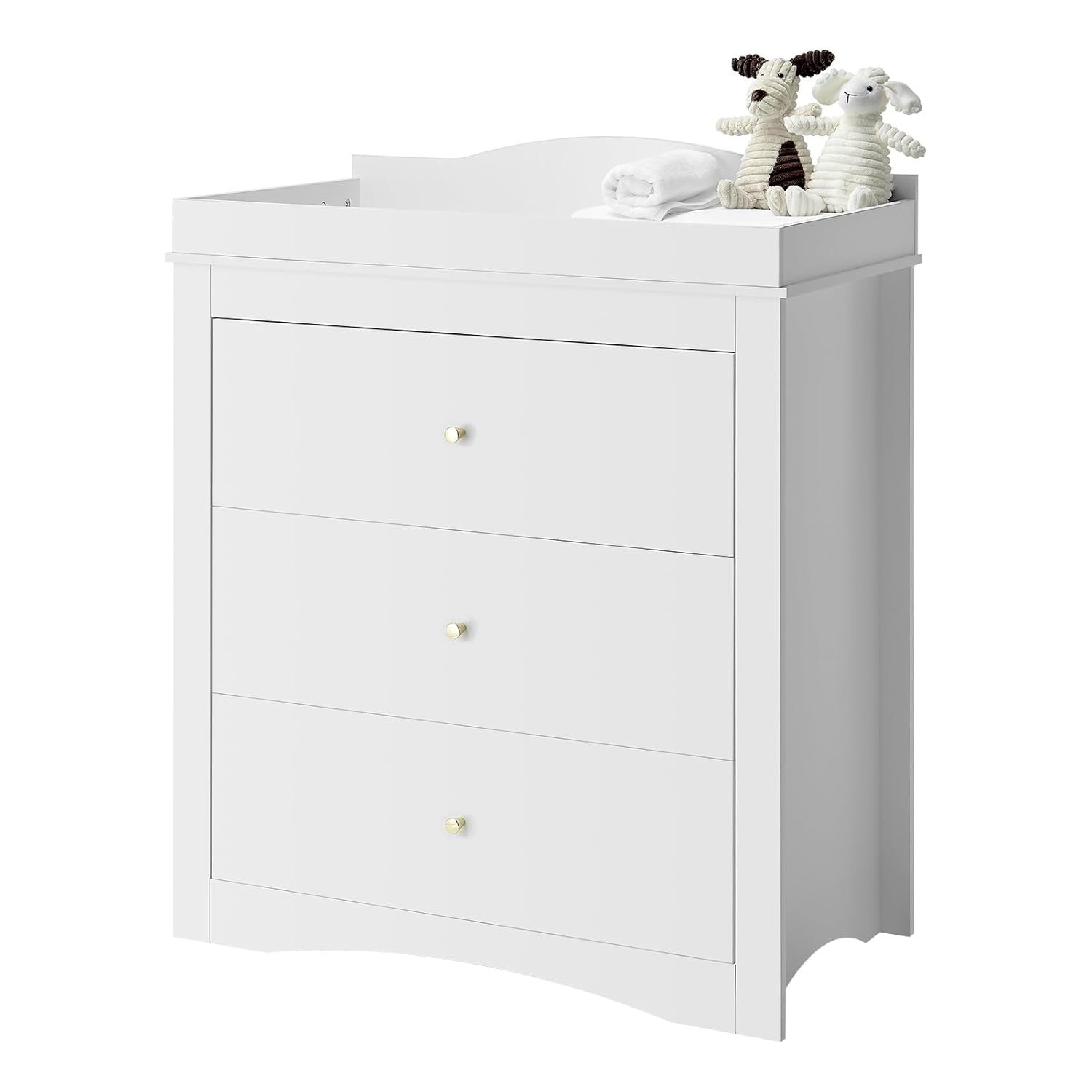 VEVOR Changing Table Dresser, Baby Diaper Change Station with 3 Drawers, Multi-Functional Modern Changing Table Dresser with Storage Organizer Nursery for Children’s Room, White