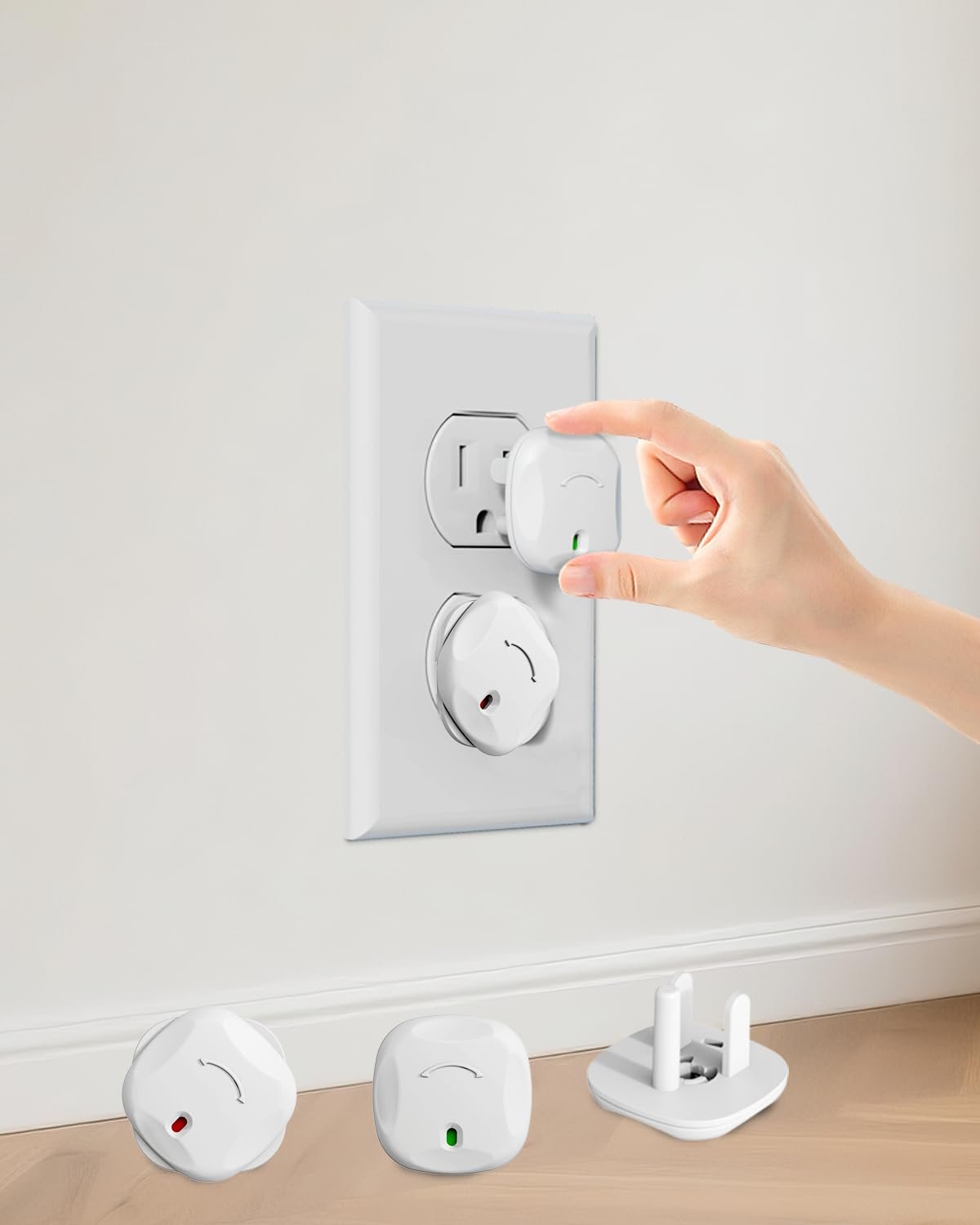 Outlet Covers Baby Proofing, 24 Pack Plug Covers Baby Proofing, Outlet Plug Covers for US 3-Prong to Prevent Electric Shock, Outlet Covers for Home, Office, School, Toddlers & Babies, White