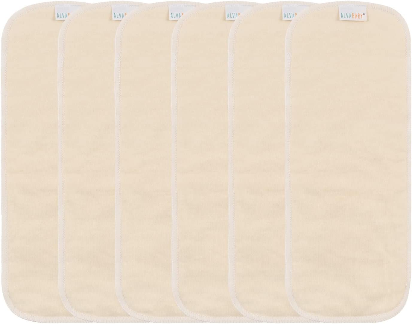 AlVABABY Hemp and Cotton Inserts Cloth Diaper Liner,4-Layer Inserts,Reusable Liners for Baby Cloth Diapers 6pcs Inserts 6HM4