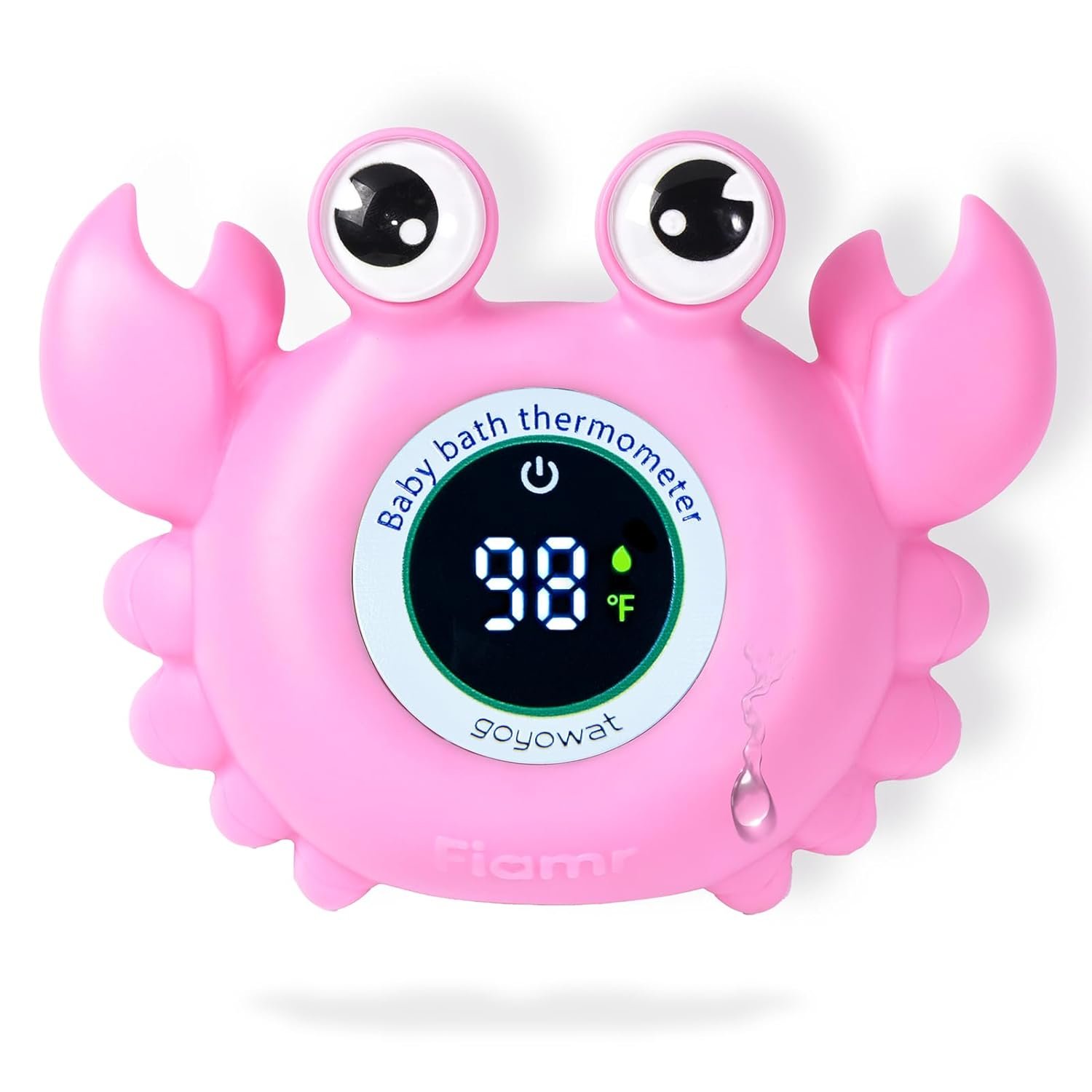 Baby Bath Thermometer Crab Toy – Digital Floating Water Thermometer with LED Display & Color Alerts for Infants, Cute Bath Tub Sensor & Safe Bath Time Essential Toy