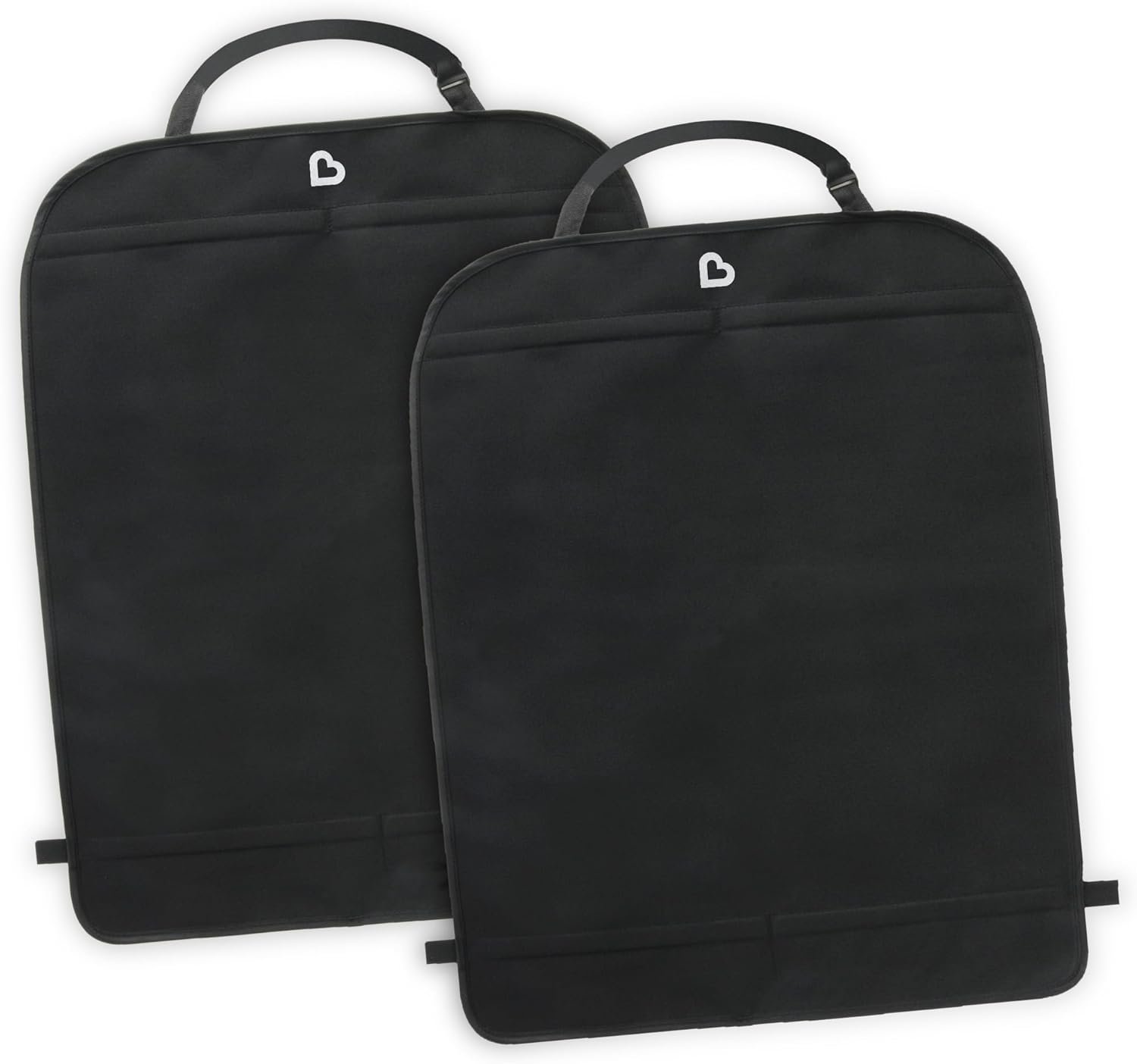 Munchkin® Back Seat Cover for Kids, Deluxe Kick Mats™ Car Seat Protector, Black, 2 Pack