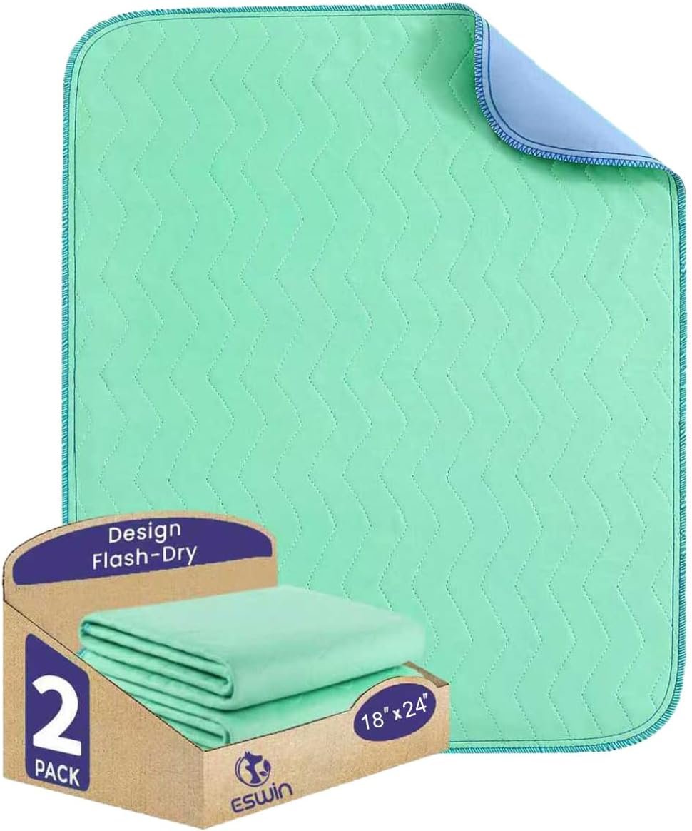 Washable Underpads,Super Absorbency Reusable Bedwetting Incontinence Pads for Kids, Adults, Elderly, and Pets – Waterproof Protective Pad for Couch, Sofa, Floor,Bed (500 Washes)