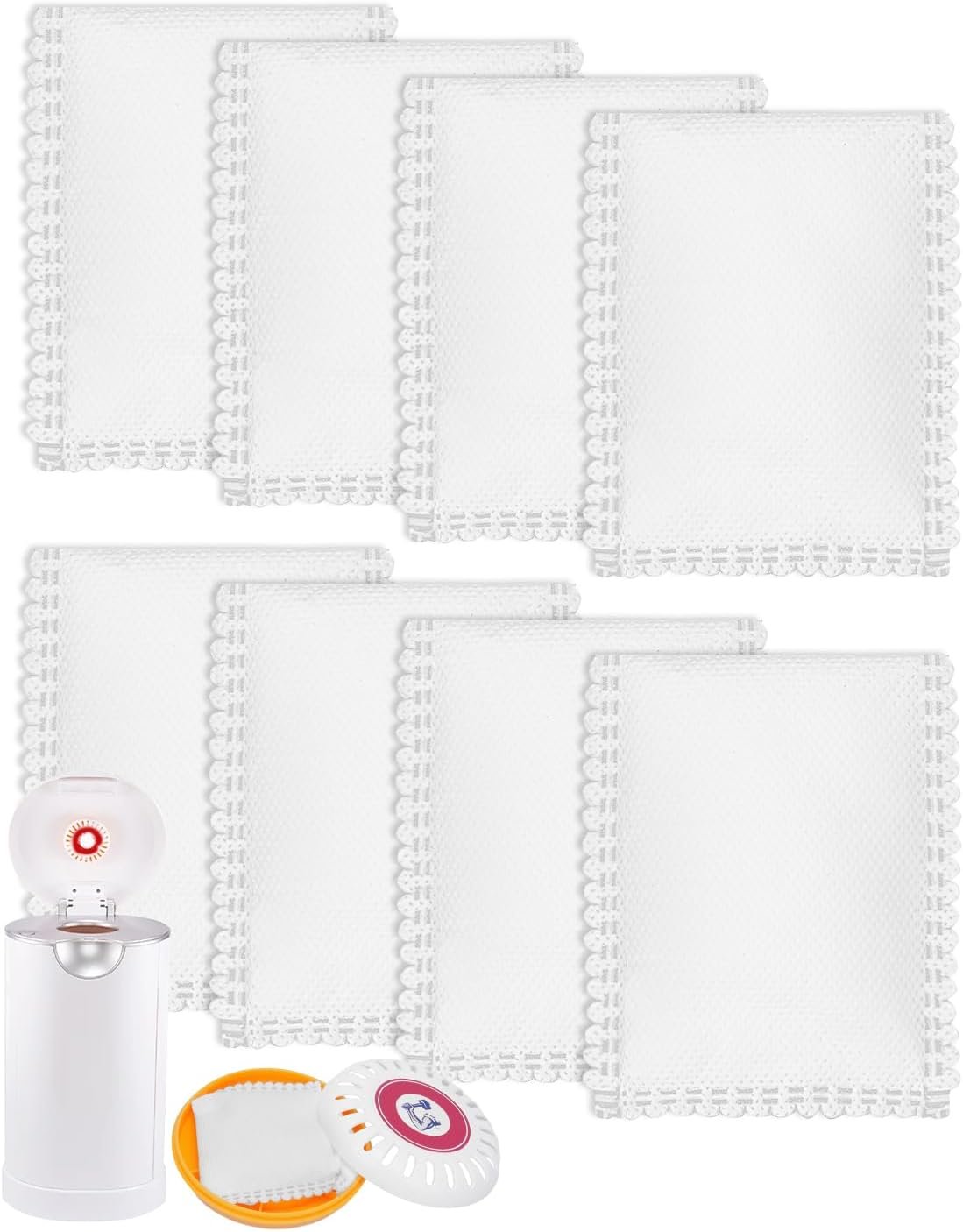 Diaper Pail Deodorizer Odor Absorber Compatible with Munchkin Arm & Hammer Puck Baking Soda Cartridge, Lavender Scented Diaper Pail Odor Eliminator, 8 Pack (For 3.5″ Cartridge)