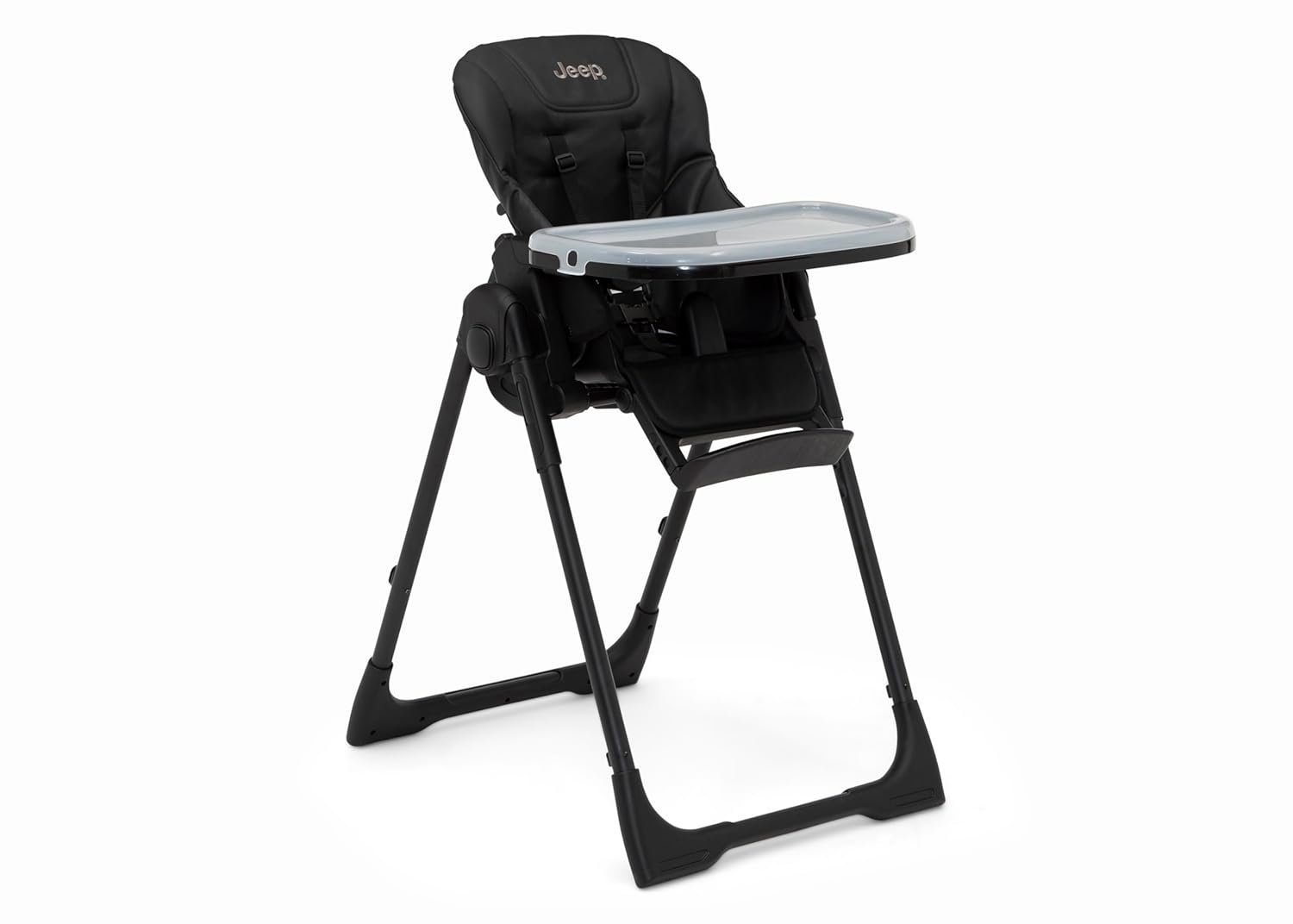 Jeep by Delta Children Classic Convertible 2-in-1 High Chair for Babies and Toddlers with Adjustable Height, Recline & Footrest – Dishwasher Safe Meal Tray, Black