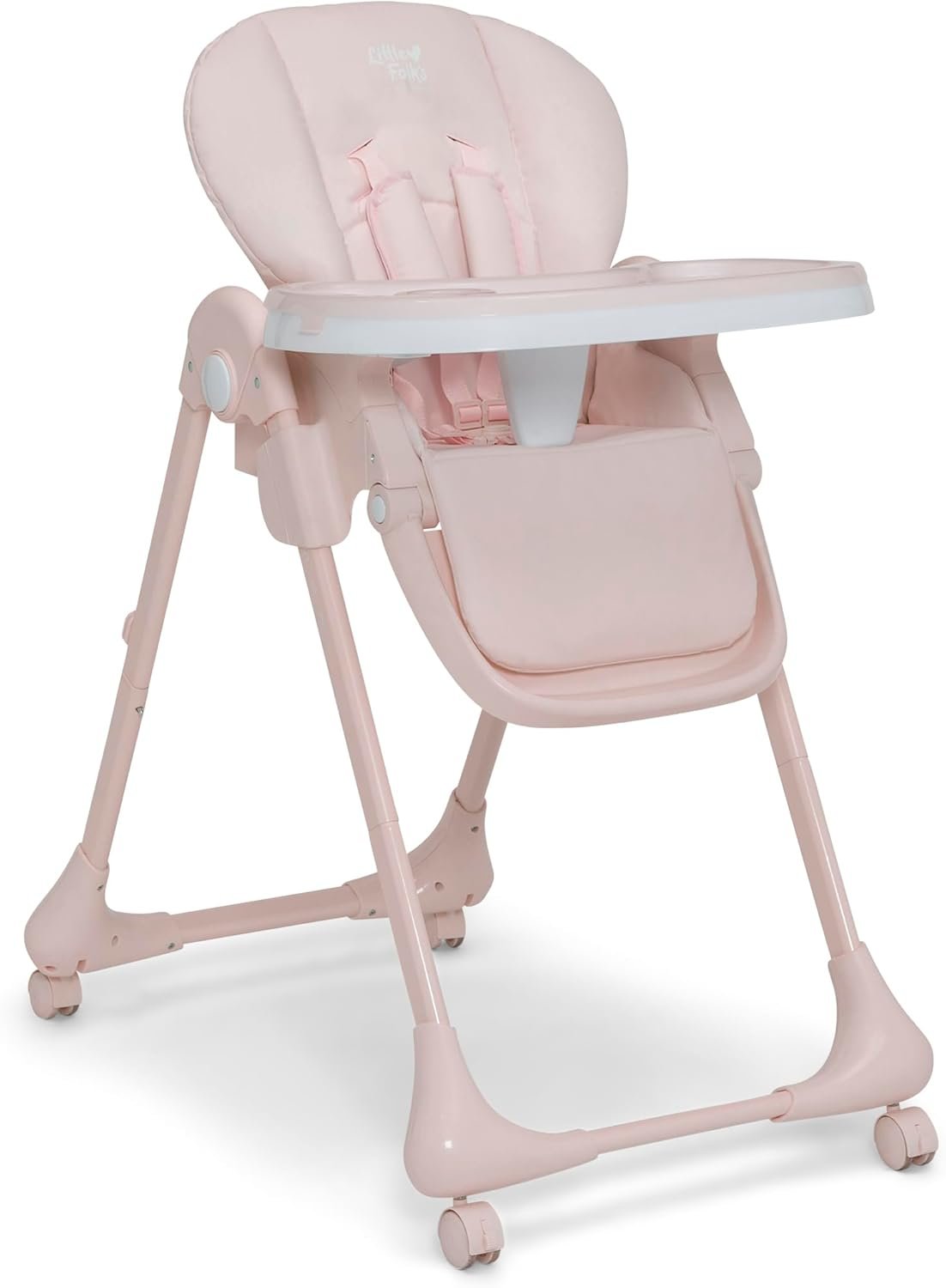 Little Folks by Delta Children 2-in-1 SlimFold High Chair for Babies and Toddlers, Pink