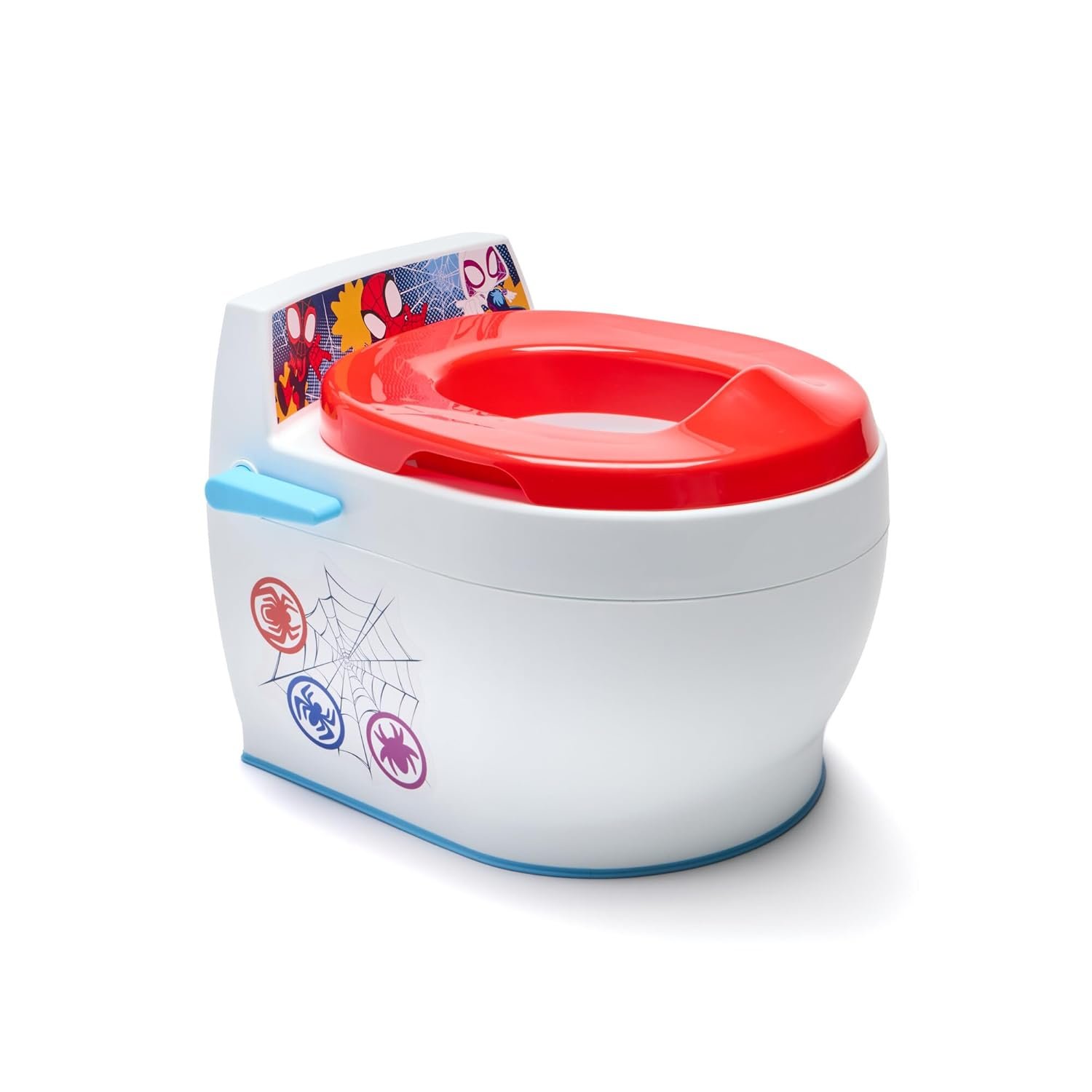 The First Years Spidey and his Amazing Friends Potty Training Toilet – 2-in-1 Potty & Removable Toddler Toilet Seat Attachment with Flush Sounds – Includes Anti-Splash Seat and Non-Slip Grip
