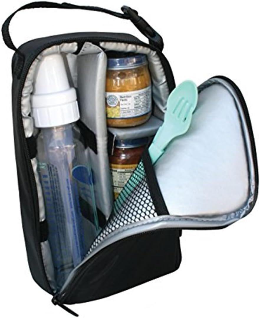 J.L. Childress Pack ‘N Protect for Baby Bottles – Insulated Breast Milk Cooler Travel Bag for Moms, Portable Storage for Glass Baby Bottles & Food Containers, For Daycare or On the Go – Black