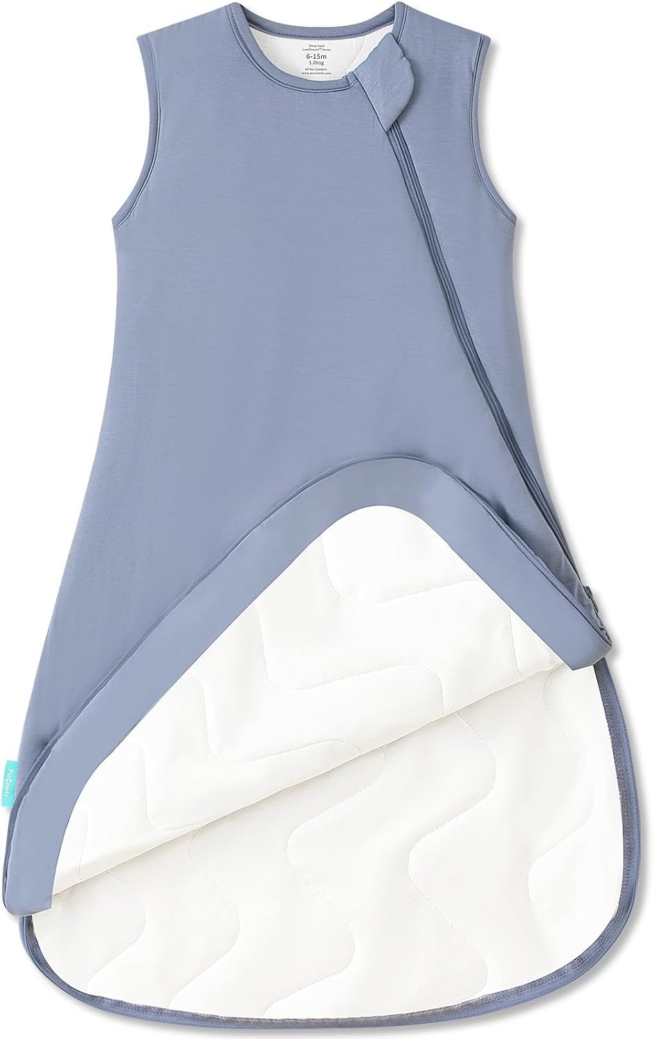 PurComfy Supersoft Sleep Sack 1.0 TOG, Premium Bamboo Viscose Baby Sleeping Bag 2-Way Zipper Sleep Sack Baby Wearable Blanket