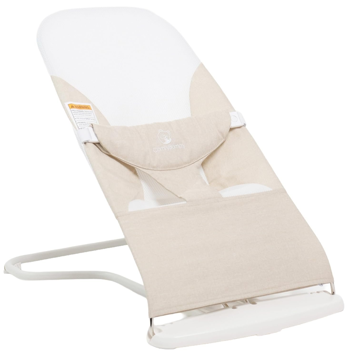 ComfyBumpy Ergonomic Baby Bouncer Seat – Safe, Portable Bouncing Chair with Adjustable Height Positions – Infant Bouncy Seat Perfect for Newborn Babies (Oatmeal)