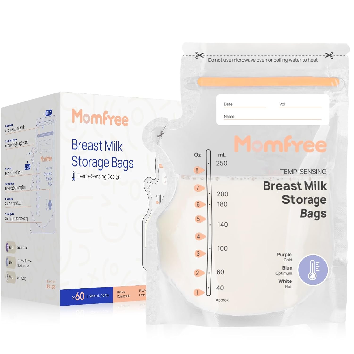 Breast Milk Bags for Baby Bottle Feeding（60PCS）