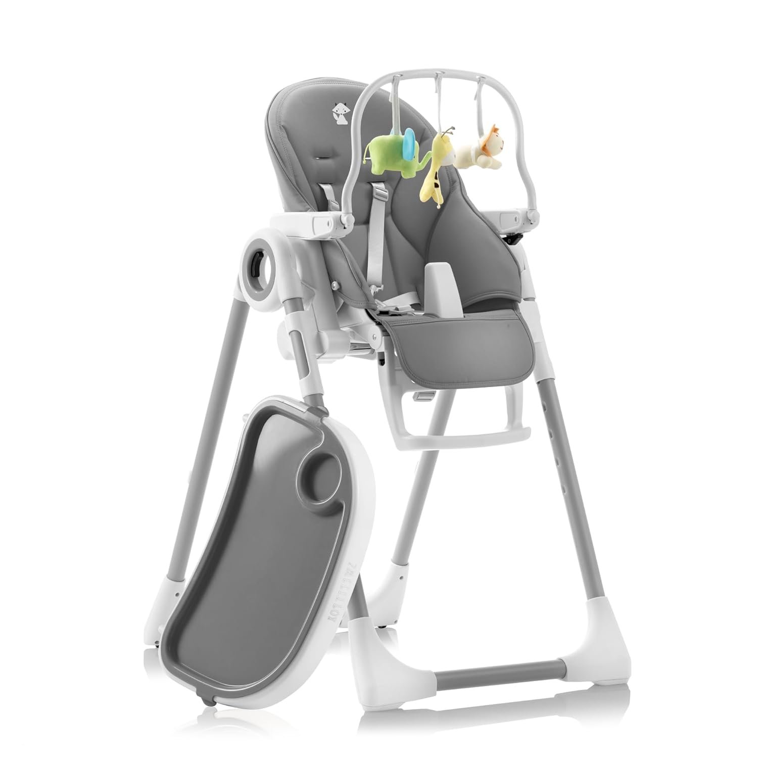 Baby High Chair Adjustable to 7 Different Heights – Foldable High Chairs for Babies and Toddlers – Silla para Comer de Bebe – Dark Grey