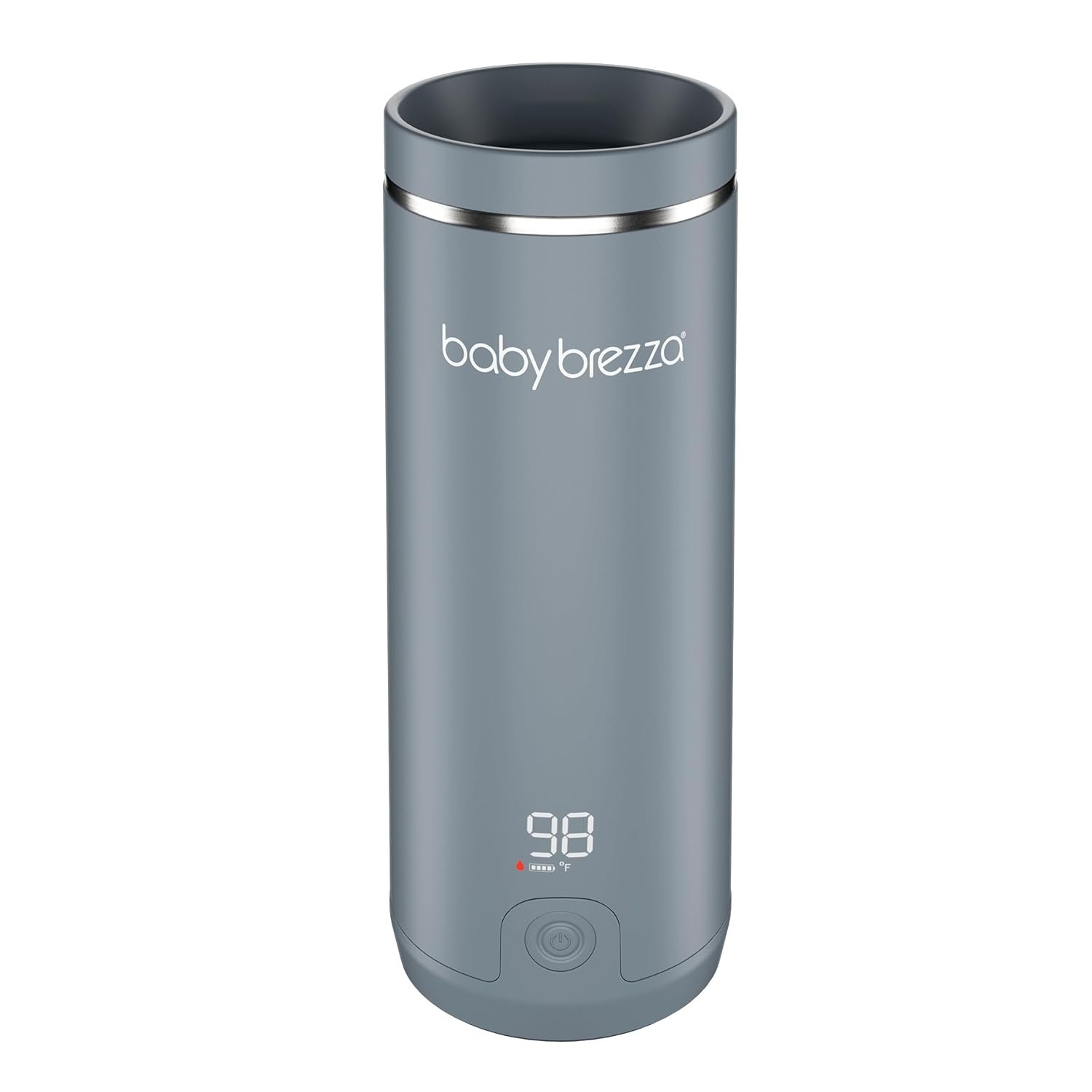 Baby Brezza Portable Warmer – 3X Faster Baby Bottle Warming – Travel Breastmilk and Formula Warmer – Safe, Even Heating – Up to 9oz – No Adapters, Grey