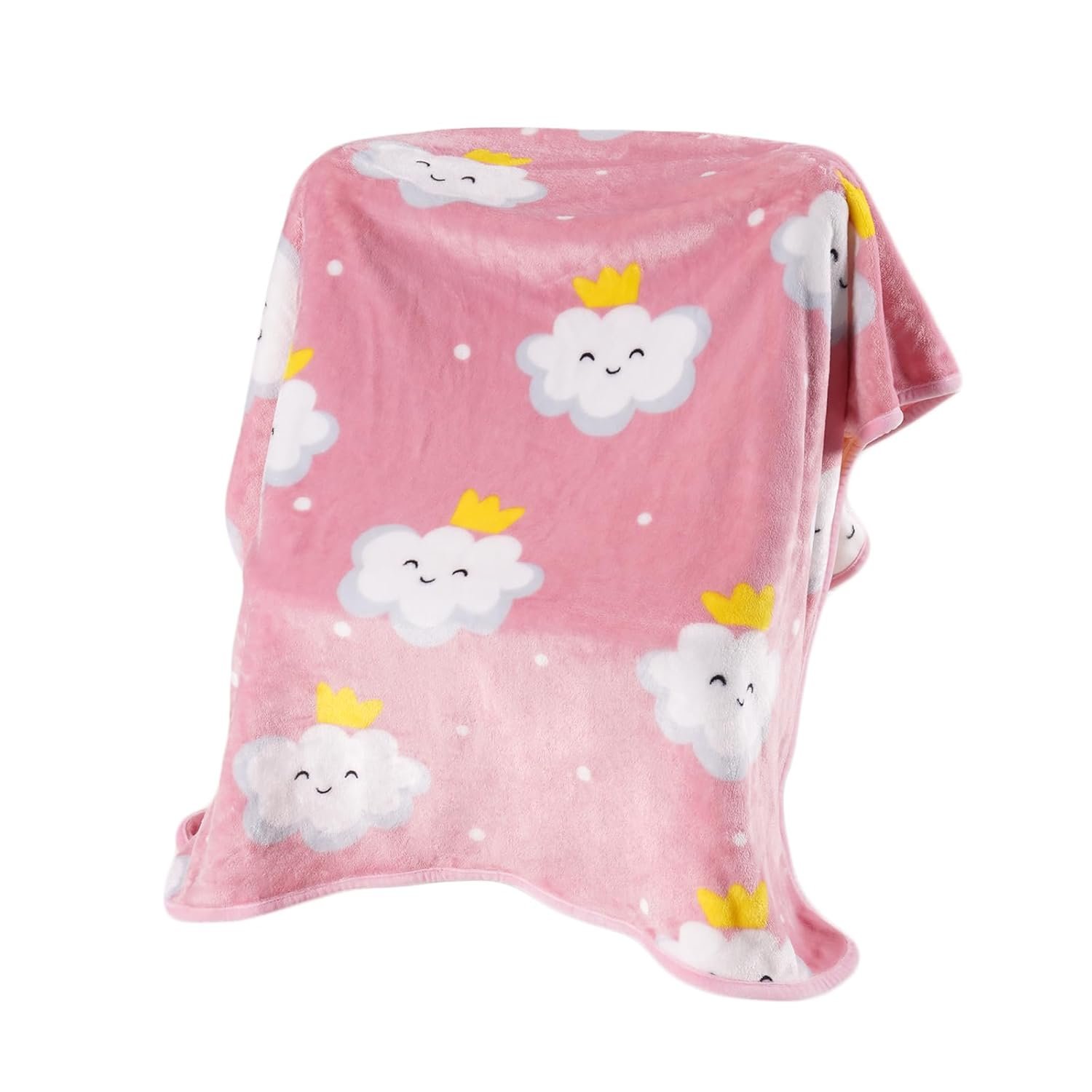TILLYOU Toddler Flannel Blanket – Warm Cozy Baby Blanket for Boys and Girls, Smooth Cute Lightweight Blanket for Bedding Crib Stroller, 40×50 Inches, Pink Cloud