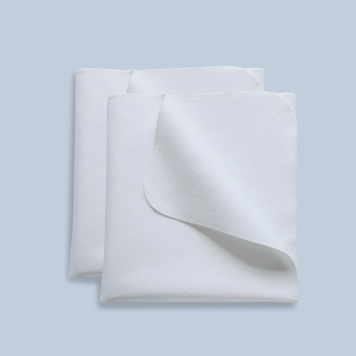 2 Pack Waterproof Crib Pad, 27″ x 50″, Reusable Incontinence Flannel Crib Protector for Baby, Toddler, Elders and Pets – White