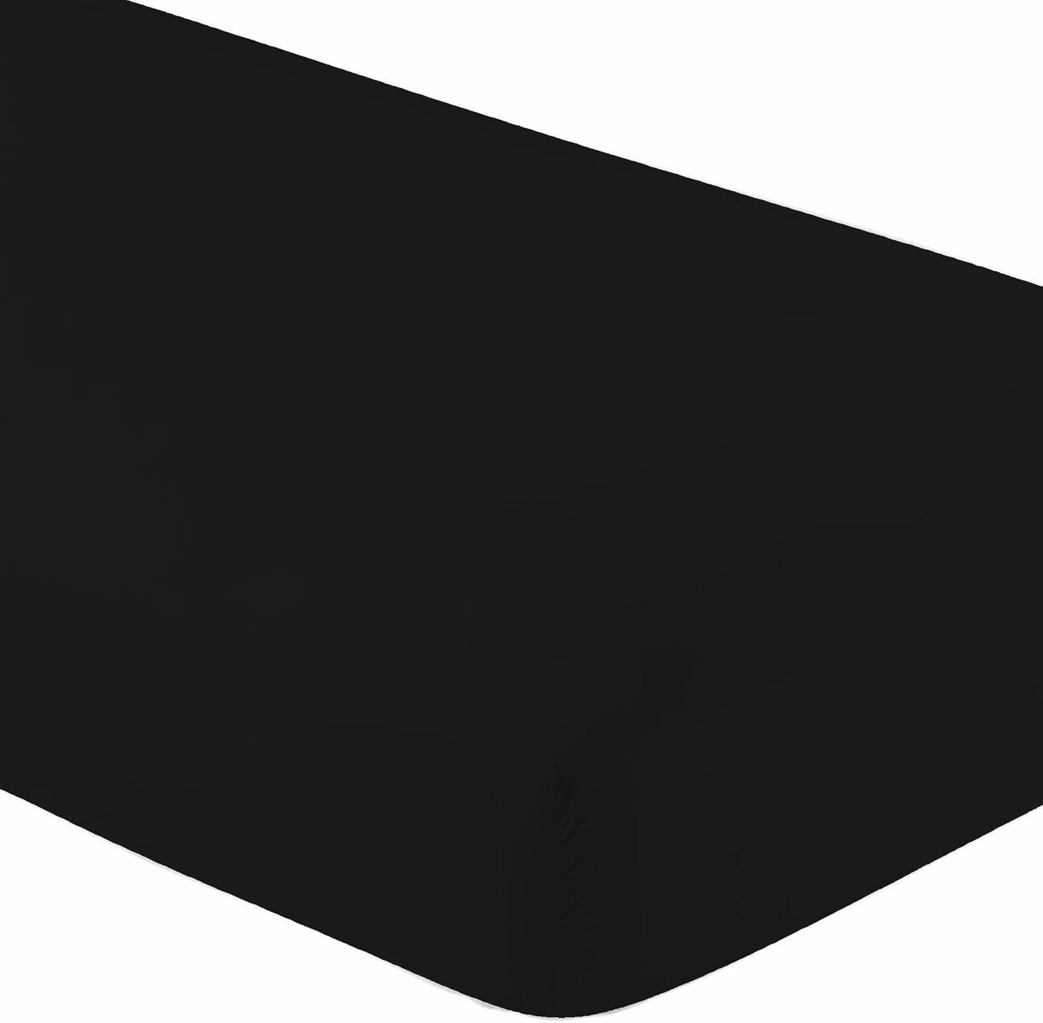 Crescent Baby 2 Pack 100% Cotton Knit Jersey Soft and Comfy Fitted Crib Sheet for Standard Crib and Toddler Mattresses, for Baby Boys and Girls, Black, 28 x 52 x 9 Inches