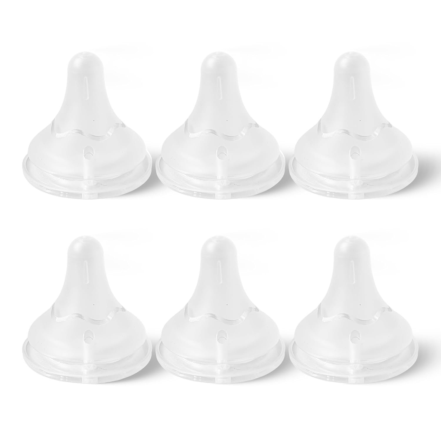 6 Pcs Silicone Pacifiers for Baby Bottles, Spectra Nipples for Bottles, Slow Flow Design, Suitable for Infants 0 Months and Older (S)