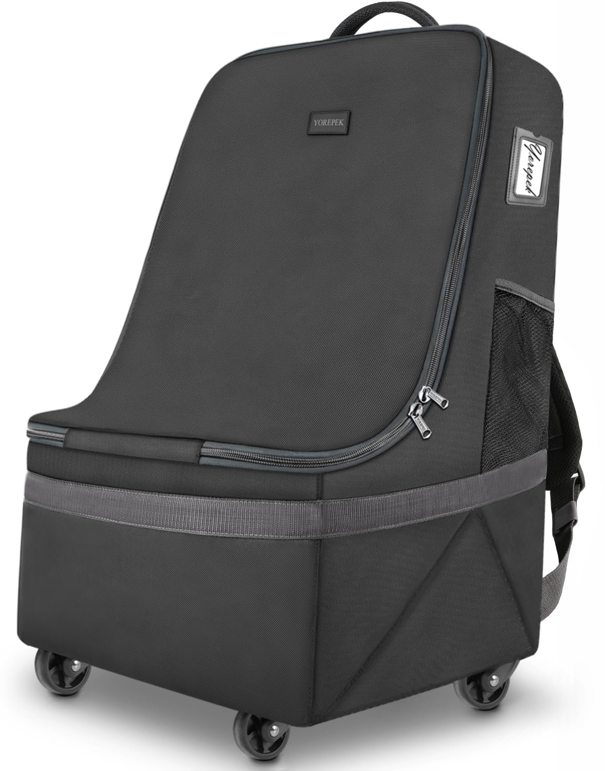 YOREPEK Car Seat Travel Bag with Wheels, Padded Car Seat Backpack, Large Carseat Travel Bag for Airplane, Gate Check Bag, Car Seat Travel Cover with Shoulder Strap, Car Seat Carrier for Airport