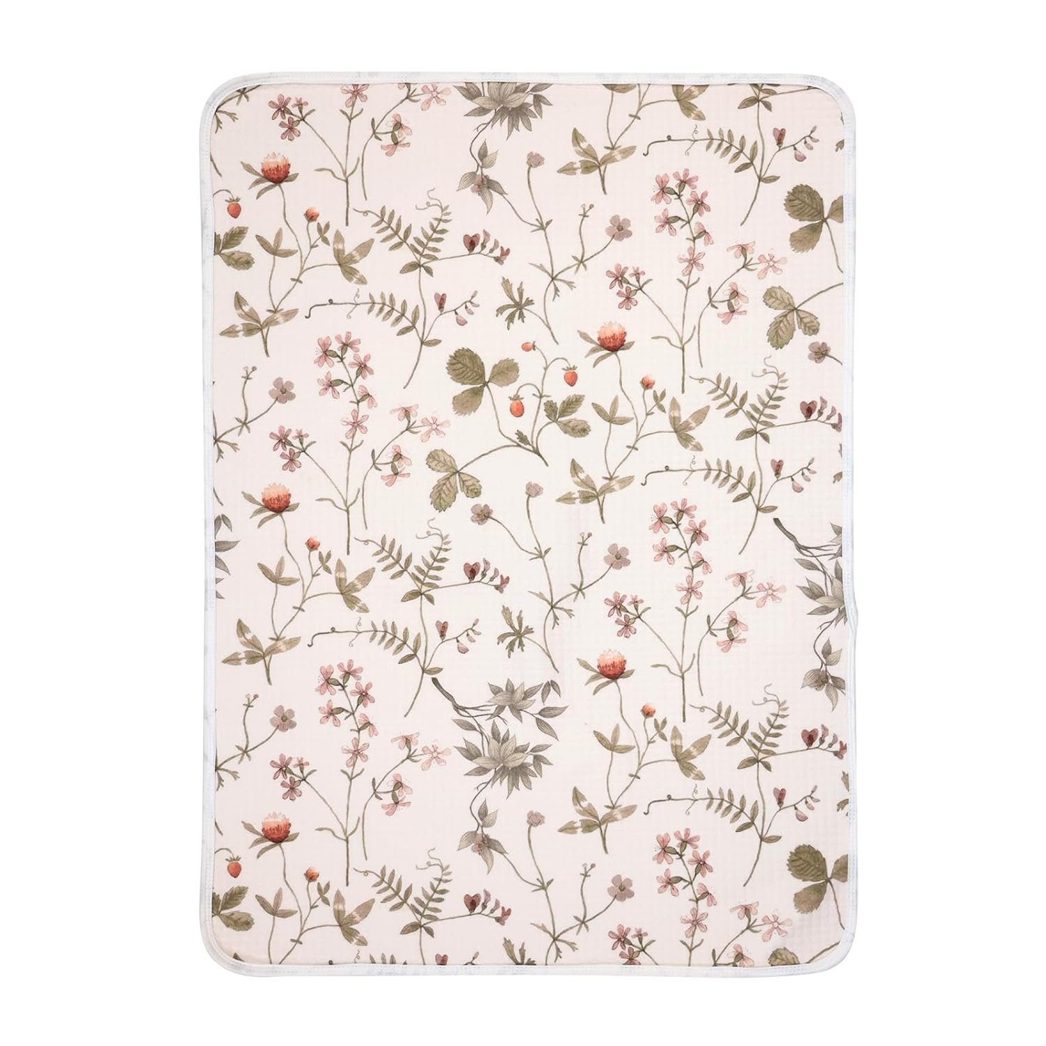 haakaa Waterproof Changing Pad Liners, 100% Cotton, Soft & Breathable (1pc, 19.5″ x 27.5″ Vintage Garden)