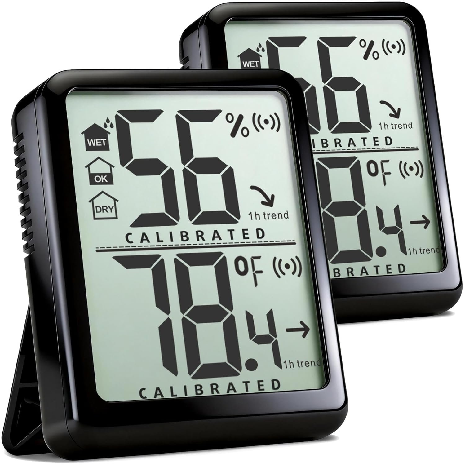 Antonki 2 Pack Room Thermometer Small Hygrometer Indoor Humidity Monitor Sensor, Digital Temperature and Humidity Meter Gauge for Home, Baby Nursery, Reptile, Greenhouse – Battery Included