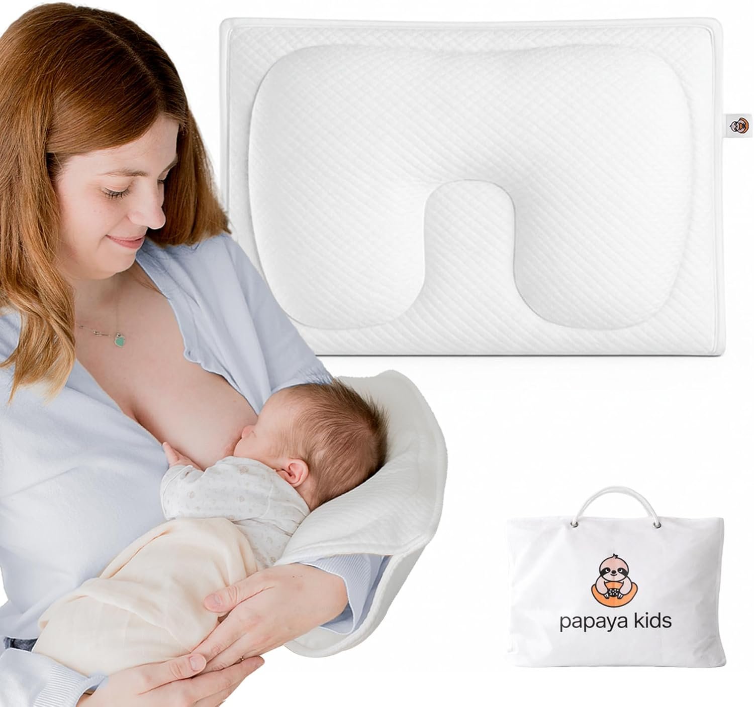 Baby Feeding Arm Pillow – Nursing Arm Pillow for Breastfeeding & Bottle Feeding, Portable Travel Nursing Pillow, Ergonomic Arm Support + Baby Head & Neck Support for Newborn & Infant, Washable