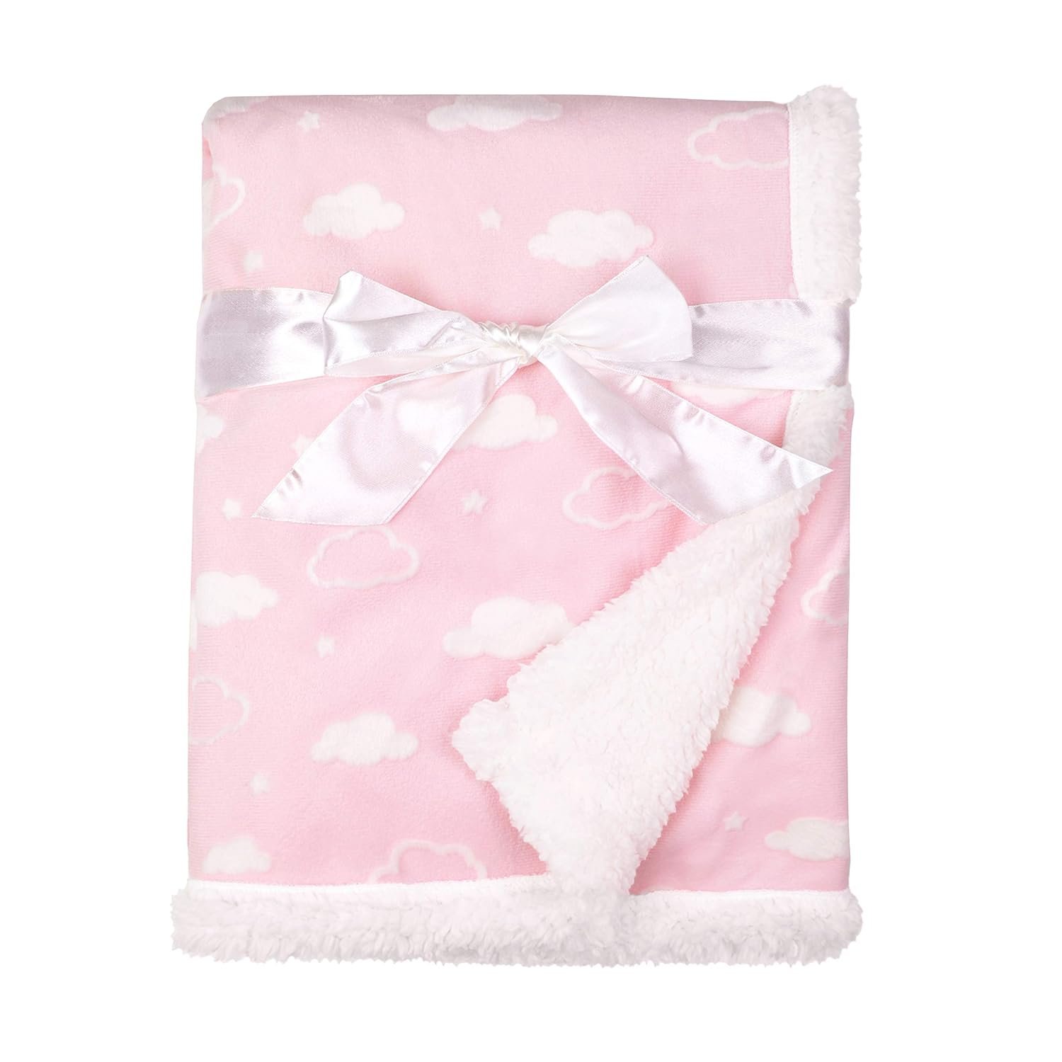 American Baby Company Heavenly Soft Chenille Sherpa Receiving Blanket (30″ x 35″), 3D Pink, Warm and Cozy for Boys and Girls, Ideal for Baby Carrier, Stroller, and Travel