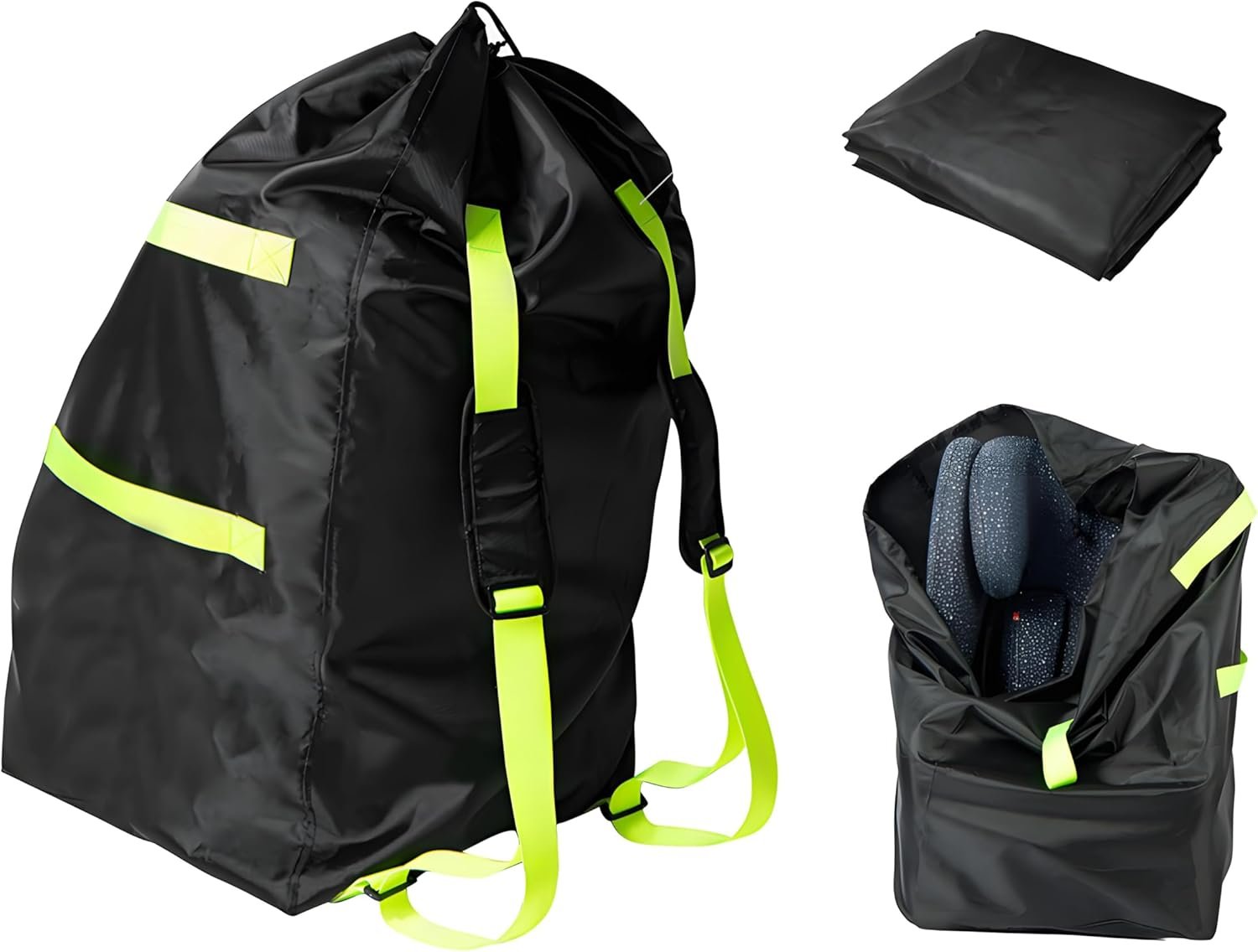 Car Seat Travel Bag for Airplane,Double Waterproof Oxford Gate Check Bags for Most Infant Carseat,Infant Carriers,Booster Seats,with Padded Backpack Shoulder Straps (Car Seat StorageBag, 85x43x43cm)