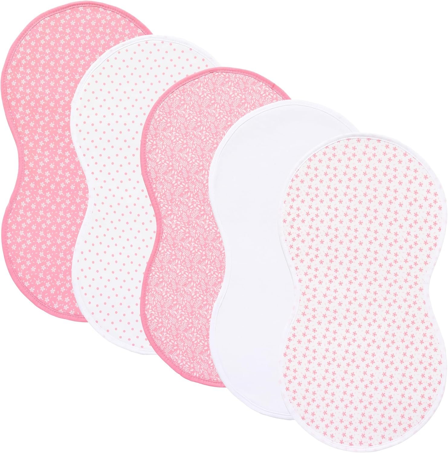 sleepyturtle Pack of 5,Baby Burp Cloths,Soft and Absorbent,Unisex,Easy to Use