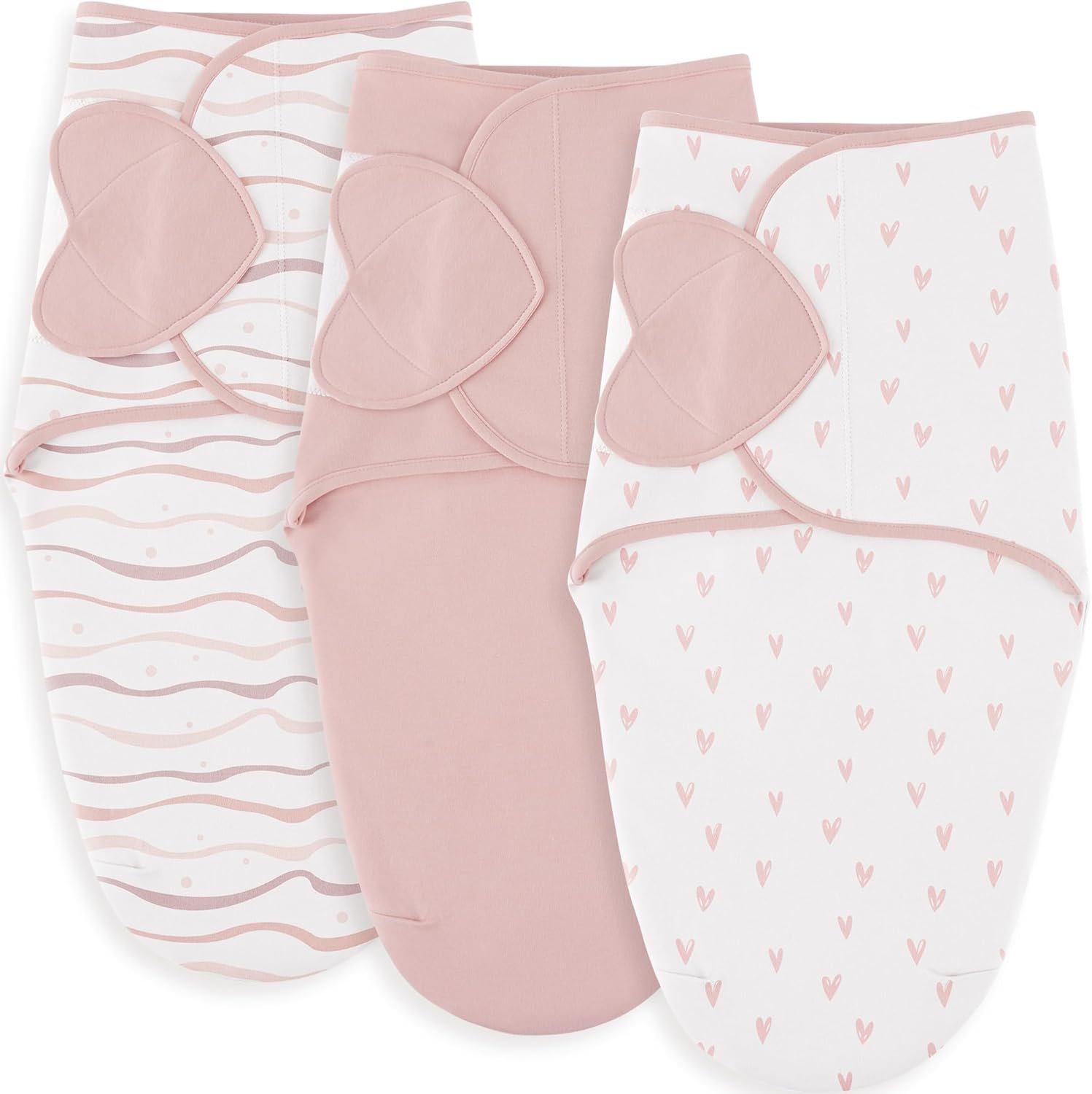 Susurration Swaddle Sleep Sacks 3 Pack 100% Muslin Cotton Swaddle Blanket Small Baby Wrap for 3-6 Months Newborn Sleep Sack Girls,Boys,Infants Essentials,Adjustable Wearable Sleeping Sack(Pink)