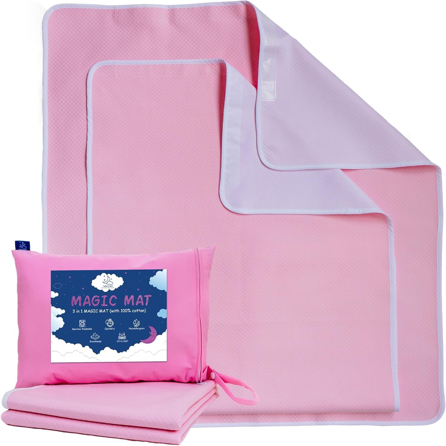 High Absorbent Incontinence Bed Pads Washable & Waterproof (34×52) – Reusable Pee Bed Pads for Adults and Kids – Unmatchable Protection for Blanket, Duvet & Mattress – Bed Wetting Pads