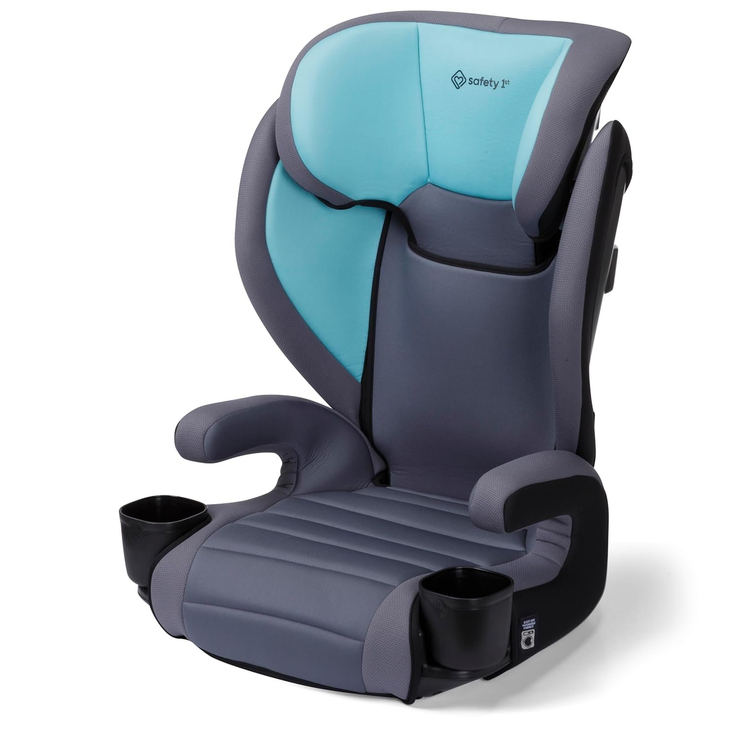 Safety 1st Grow and Go 2-in-1 Booster Car Seat with ComfortWings, Converts High-Back to Backless, 19″ Wide, Fits 3 Across, Lightweight, Foldable, Easy-Clean, Cup Holders, 40-100 lbs, Beach Wave