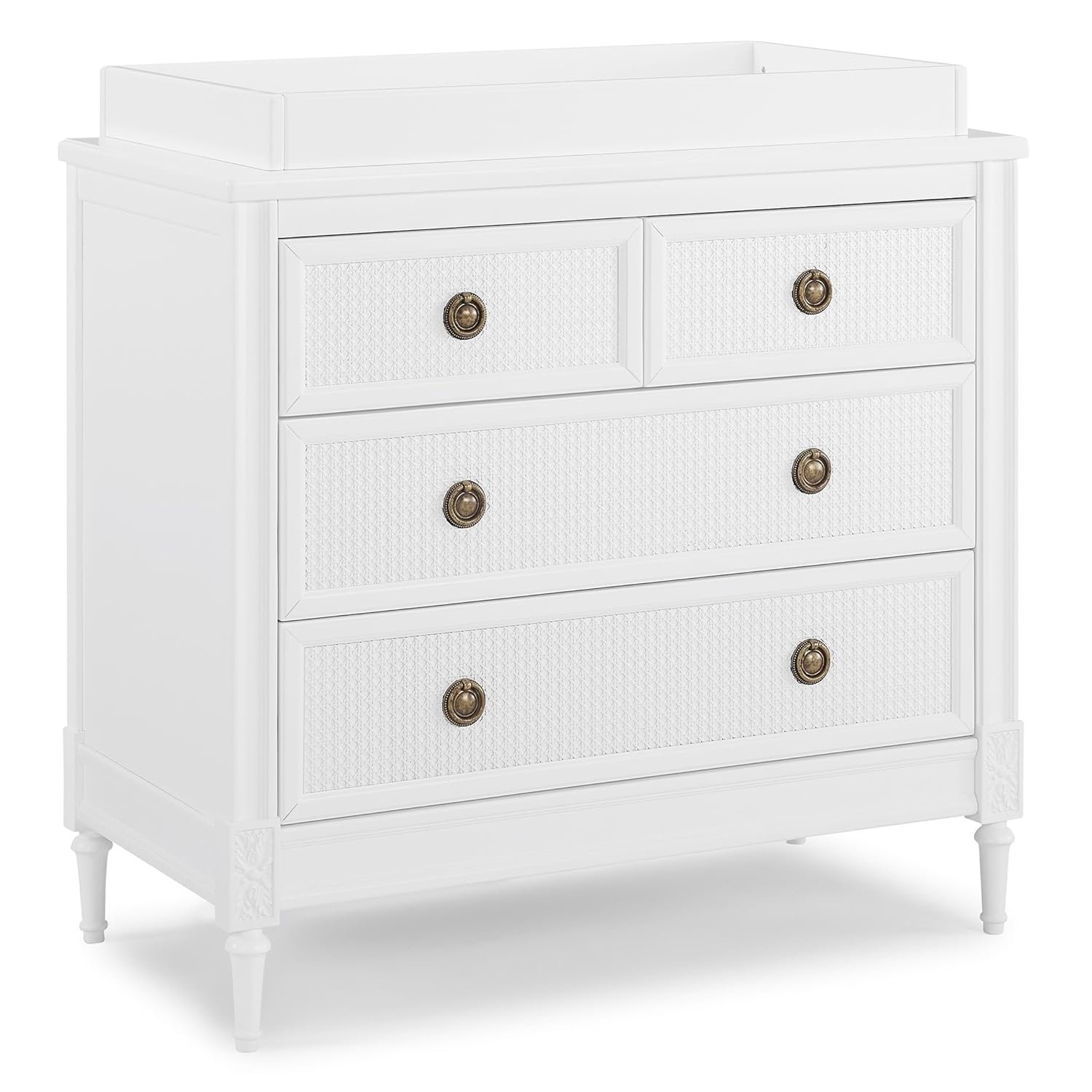 Delta Children Madeline 4 Drawer Dresser with Changing Top and Interlocking Drawers – Greenguard Gold Certified, Bianca White