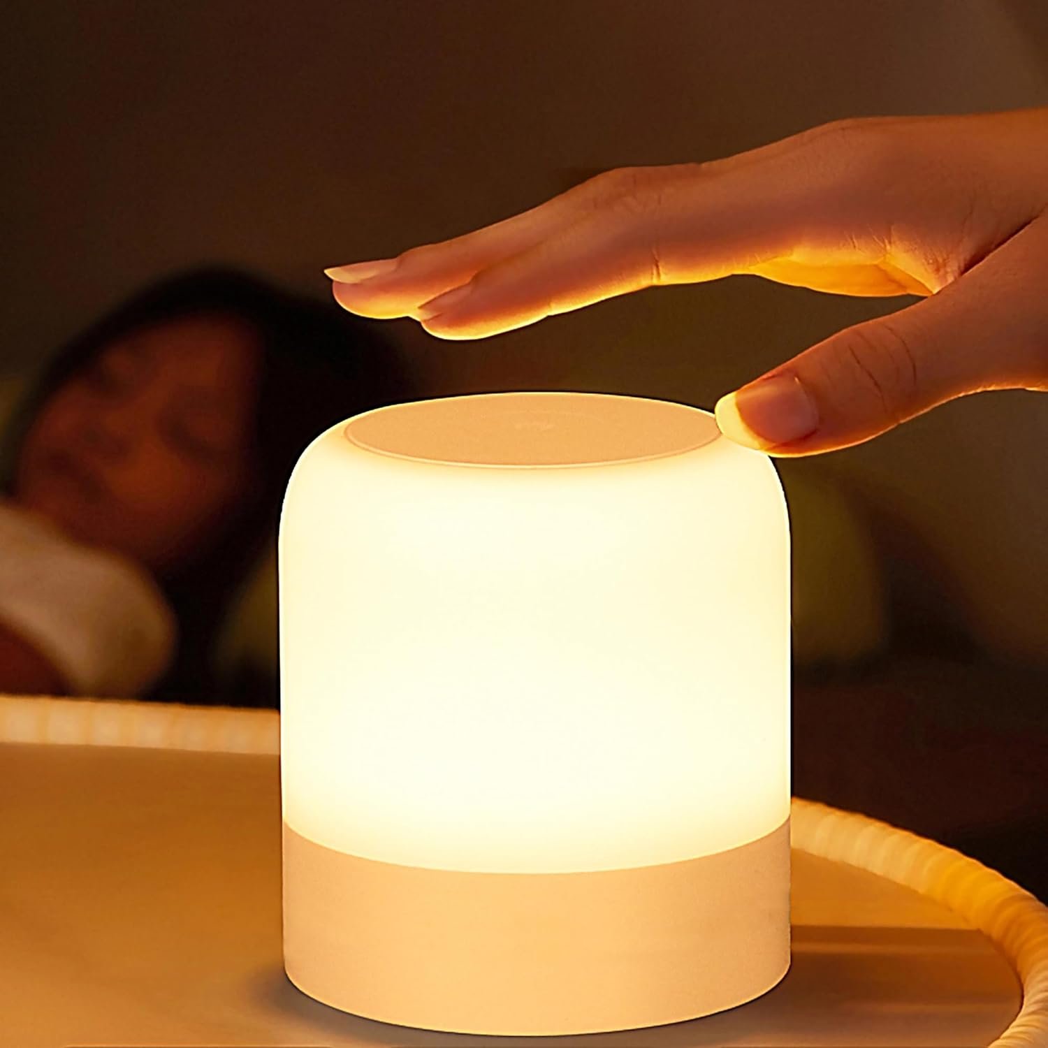 Portable Baby Night Light,3 Colours Egg Light for Nursery,Rechargeable Night Light for Kids,Small Cordless Table&Bedside Lamp,Eye Caring Dimmable LED Touch Lamp for Toddler,Girl,Boy,Nursing