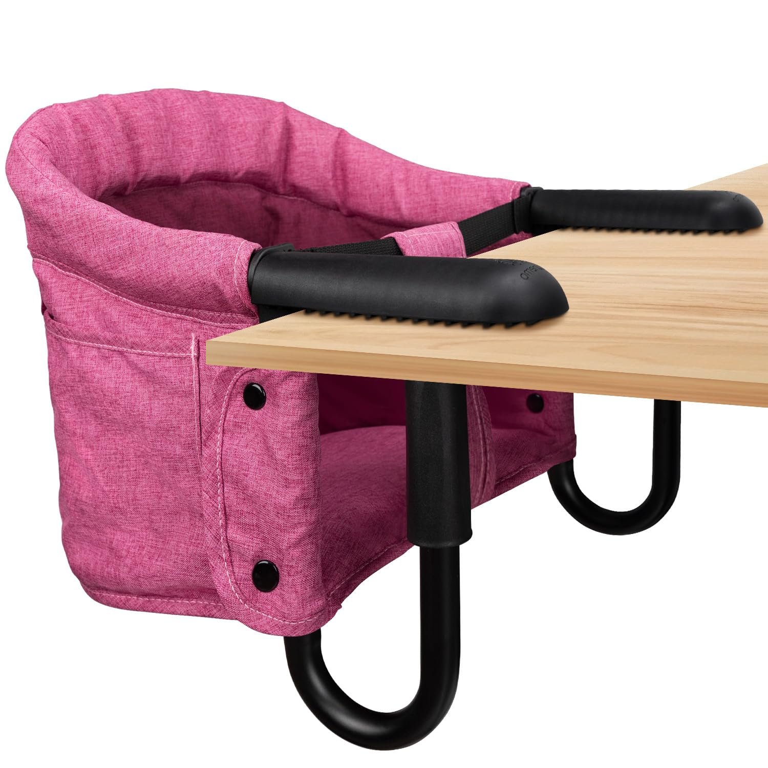 Hook On High Chair – Portable & Foldable for Babies 6-36 Months, Family & Travel Use with Carry Bag(Rose Red)