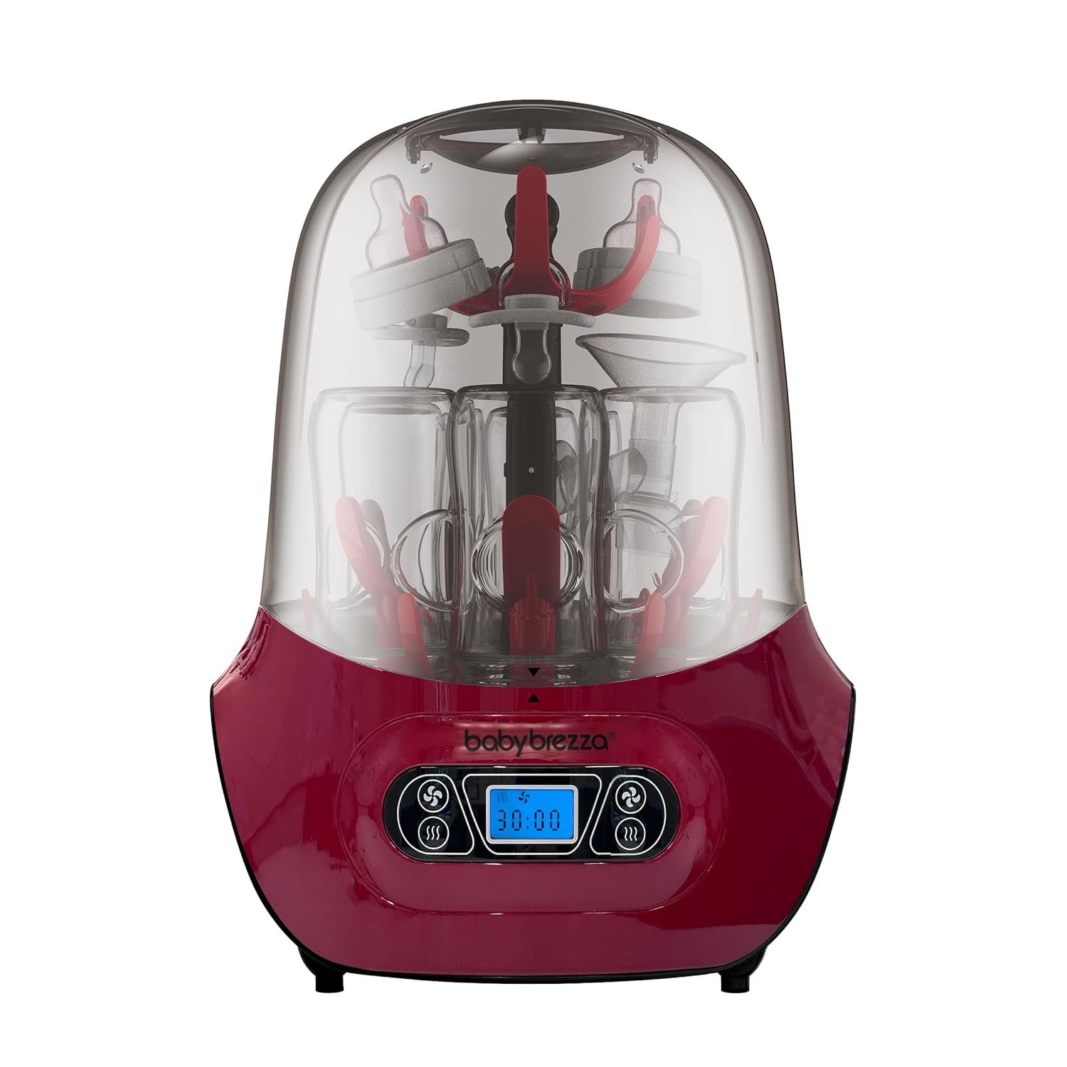 Baby Brezza Baby Bottle Sterilizer and Dryer Machine – Electric Steam Sterilization – Universal Fit – Pacifiers, Glass, Plastic, and Newborn Feeding Bottles, Red