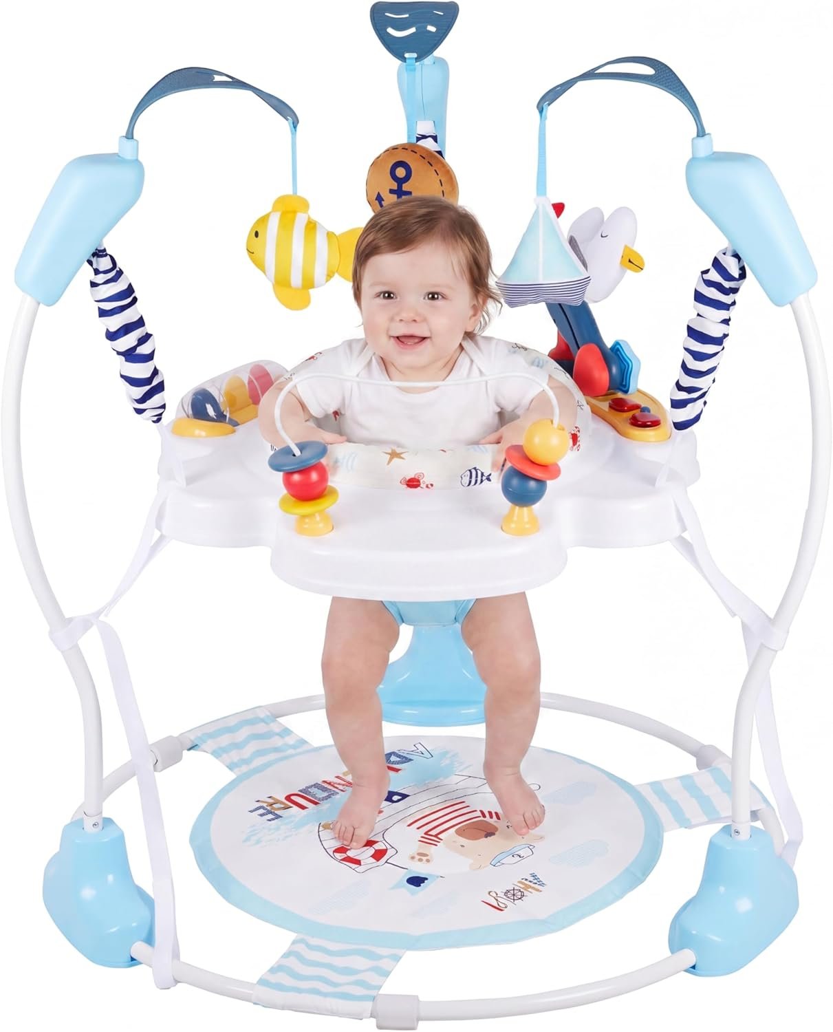 Baby Activity Center, 3-in-1 Baby Jumper, Infant Activity Center with 360° Rotating Seat, Music, Lights, 3 Adjustable Heights, Infant Activity Jumper for 6+ Months JP2401