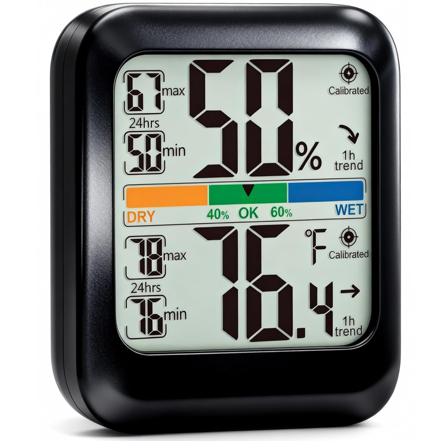 G.CATACC Digital Hygrometer Indoor Thermometer Humidity Meter Gauge, Room Thermometer Temperature and Humidity Monitor for House, Baby Nursery, Greenhouse, Reptile – Battery Included