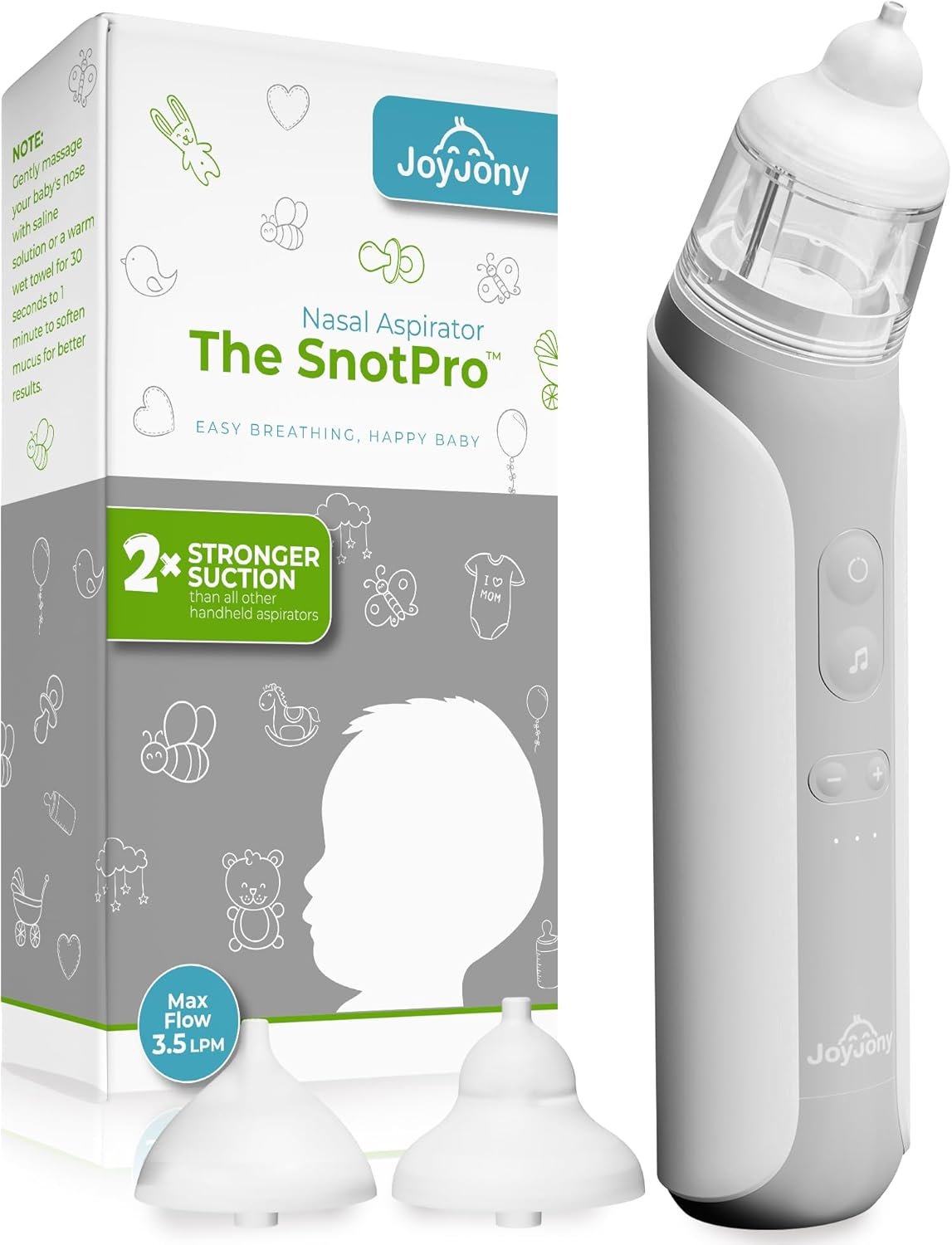 Electric Baby Nasal Aspirator – Nose Sucker Machine for Newborn Infants Toddlers Kids Adults – Automatic Hospital Grade Booger Snot Vacuum Cleaner with 3 Adjustable Suction Levels for Mucus Removal