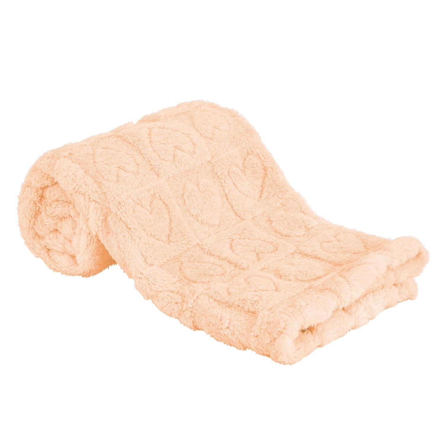 Yurhap Fleece Baby Blanket Heart Checkered, Ultra Soft Cozy Baby Blankets for Girls Boys, Fluffy Infant Toddler Newborn Receiving Gifts for Crib Stroller 30″x40″ (Apricot Pink)