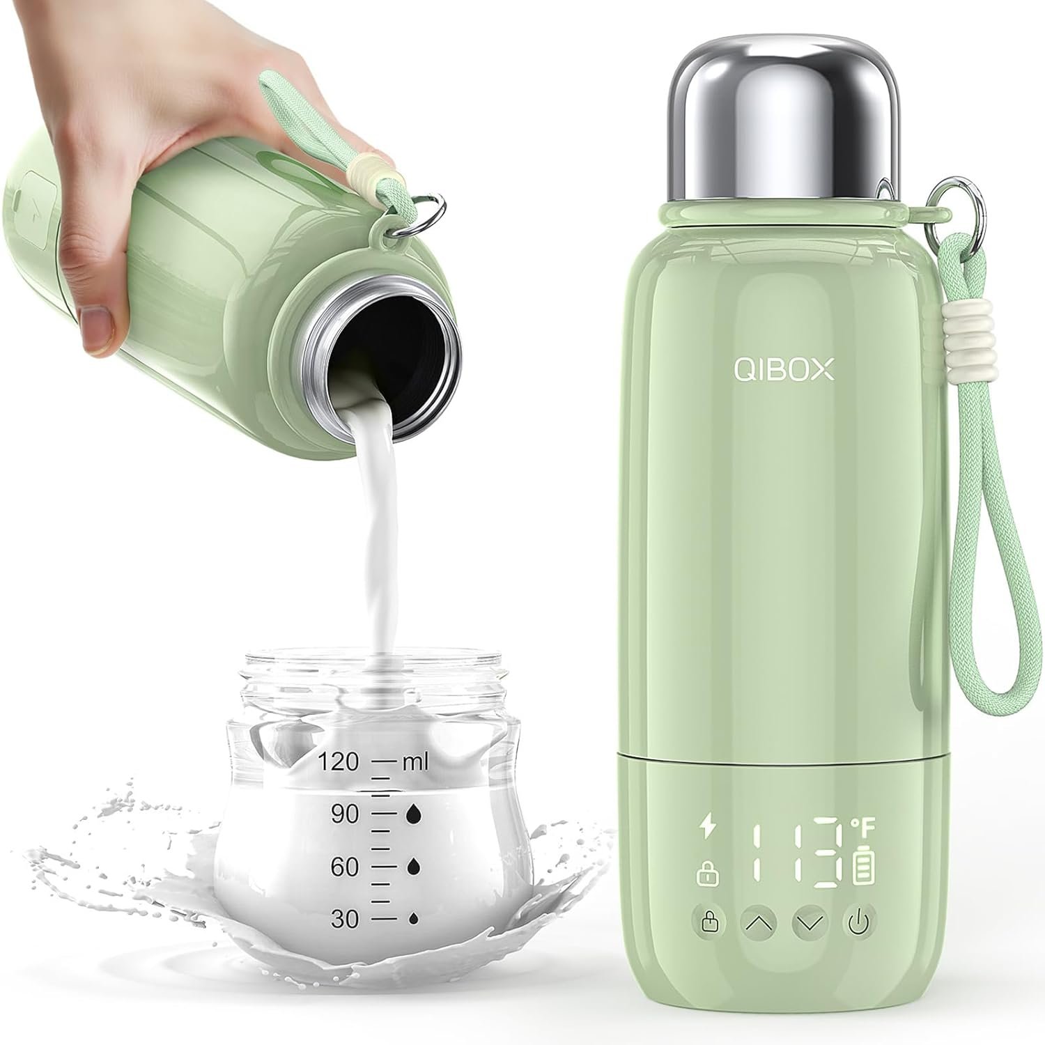 Portable Bottle Warmer for Travel – 3Min Fast Heating of Breast Milk and Formula, 36W Fast Charge, 17 Ounces Large Capacity, Baby Bottle Warmer On The Go for Outdoor Airplane and Car