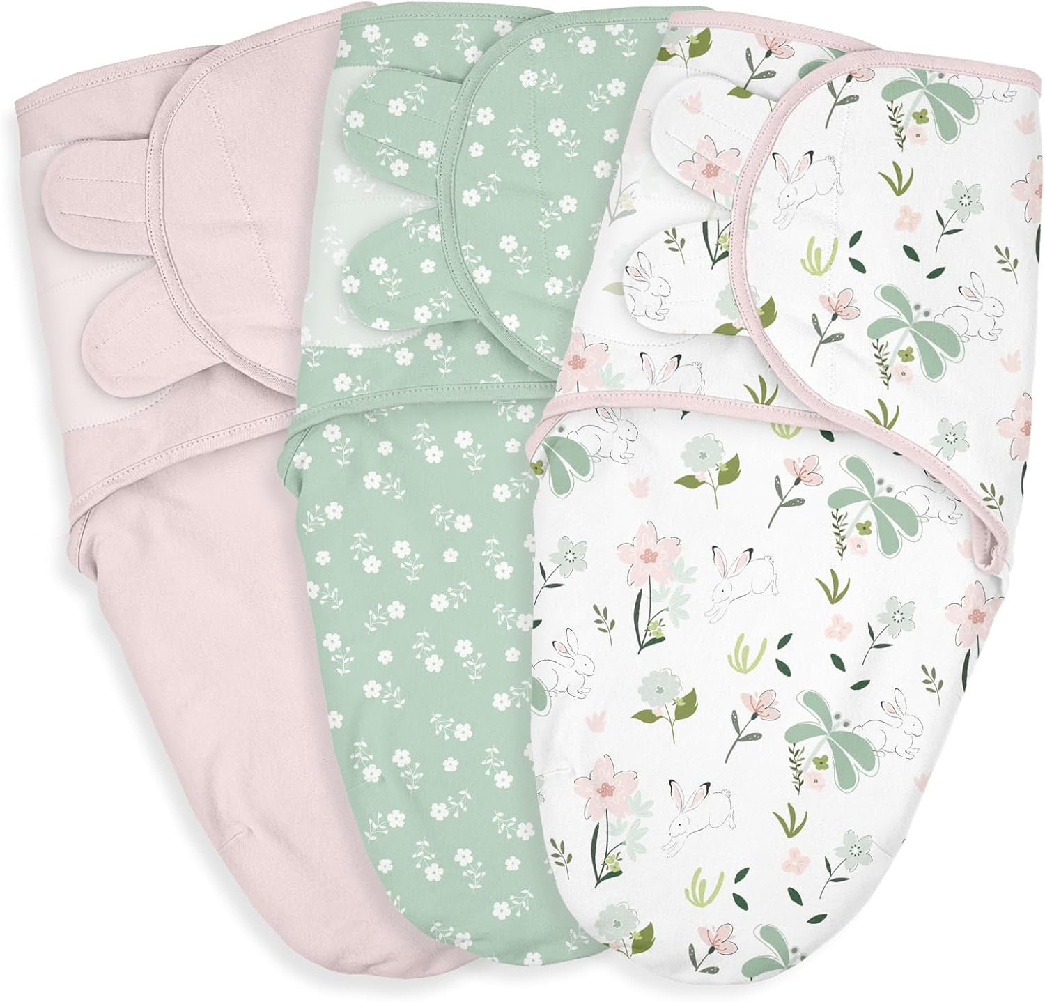 Baby Swaddle Sleep Sack 3 Pack, Organic Cotton Newborn Swaddle Wraps for 0-3 Months, Adjustable Wings, Breathable Soft Swaddling Blankets for Infant Boys Girls, Baby Sleep Essentials
