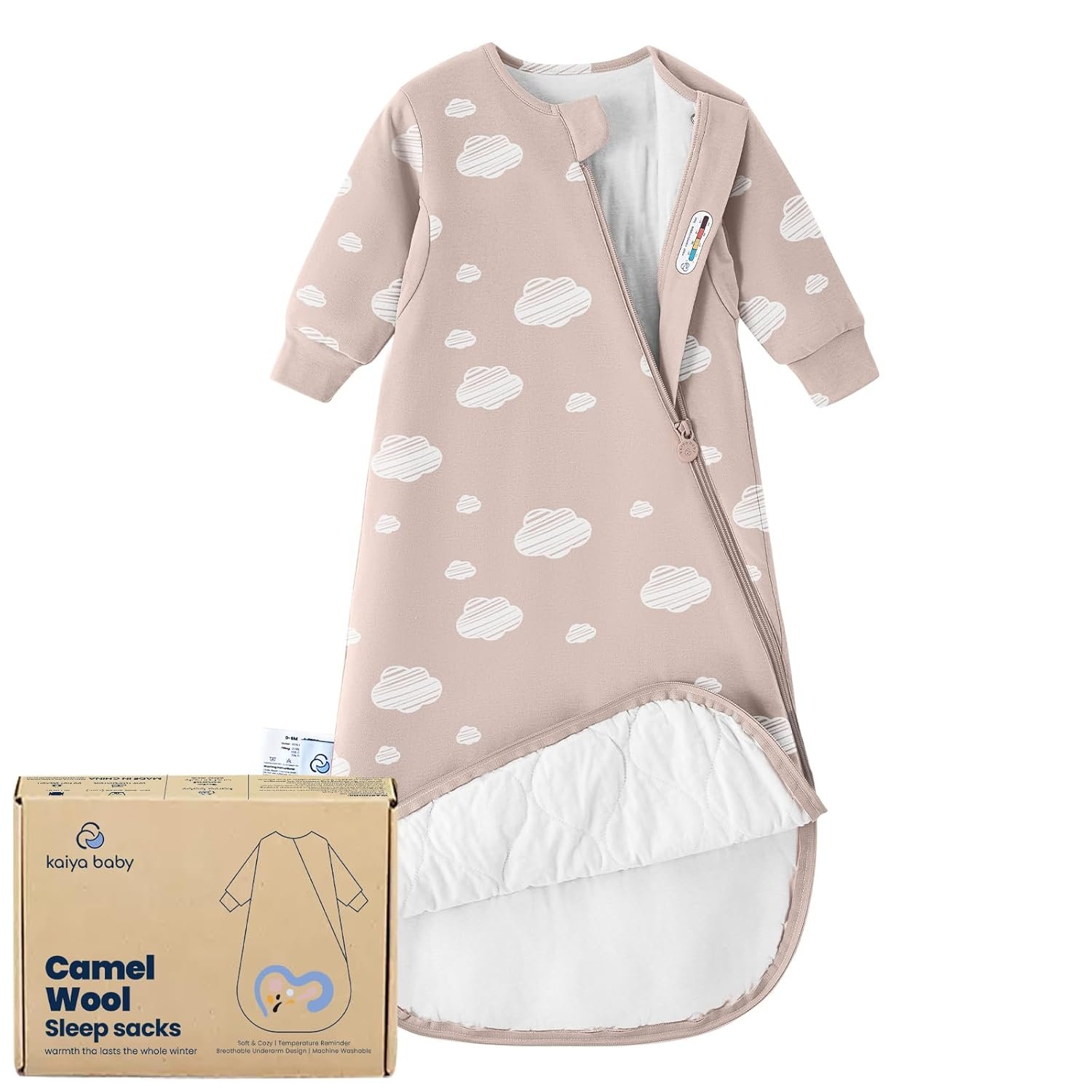 kaiya baby Unisex Sleeping Bag for Babies and Toddlers 1.0 Tog Sleep Sack 6-18 Months, Baby Sleep Sack, Newborn Sleep Sack, Wearable Blanket Baby, One Piece with Sleeves, Gifts for Baby, Pink Sky